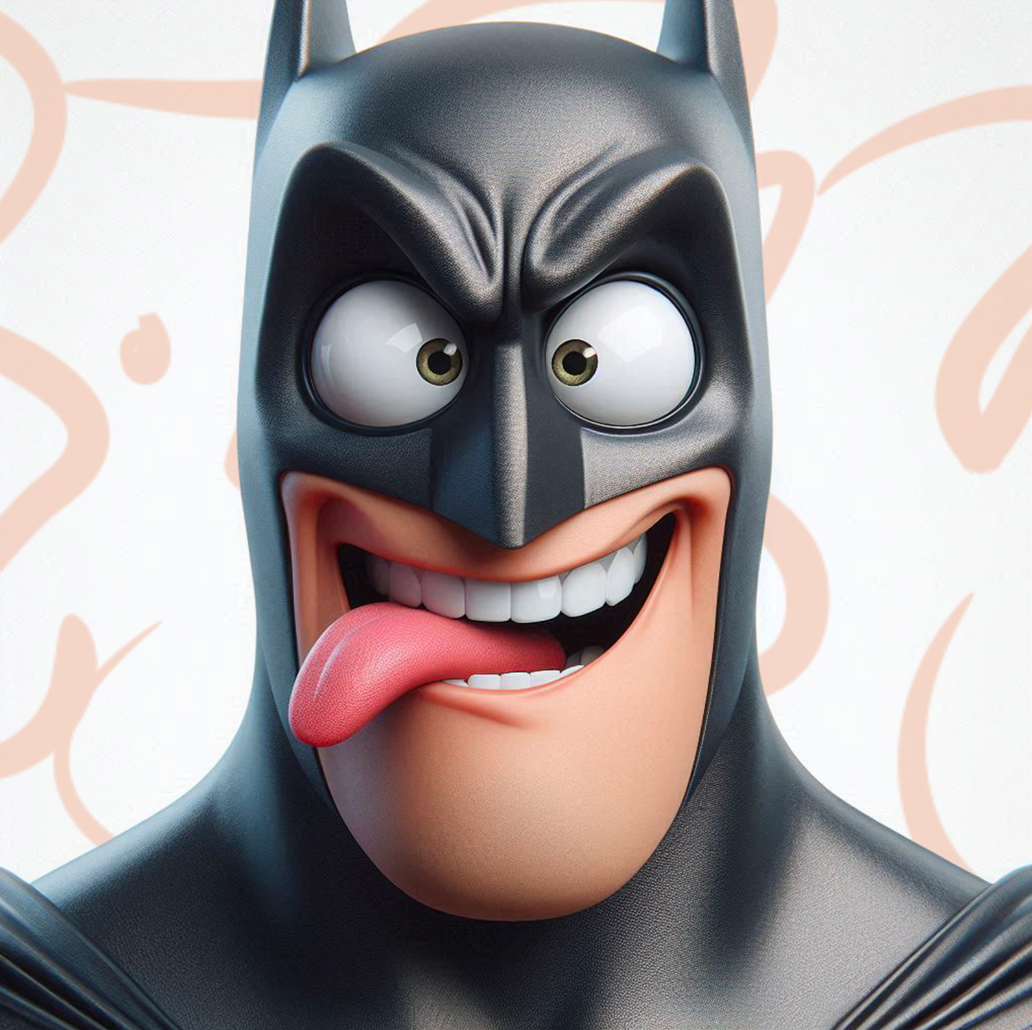 Tableau Portrait Batman Souriant - Cadre Murale Design - Fabulartz.fr