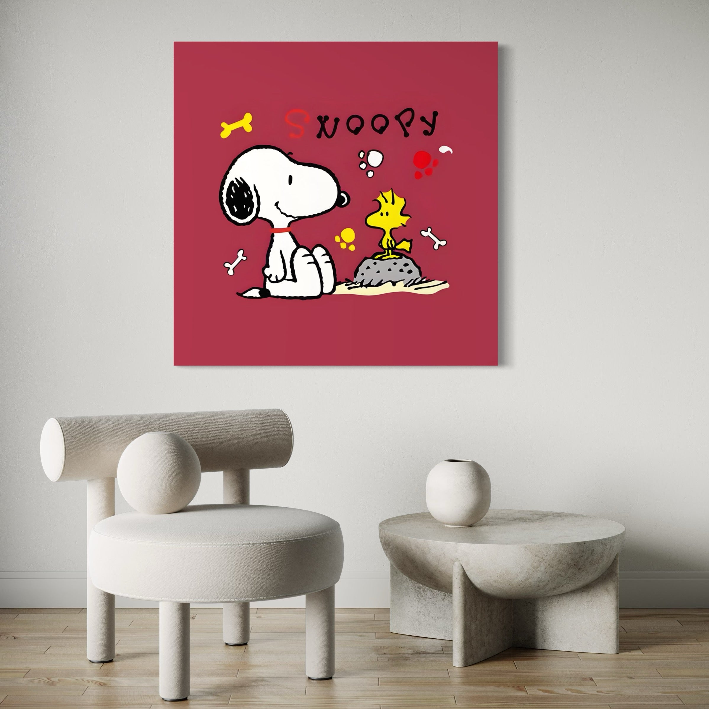Tableau Snoopy et Woodstock - Cadre mural ludique - Fabulartz.fr