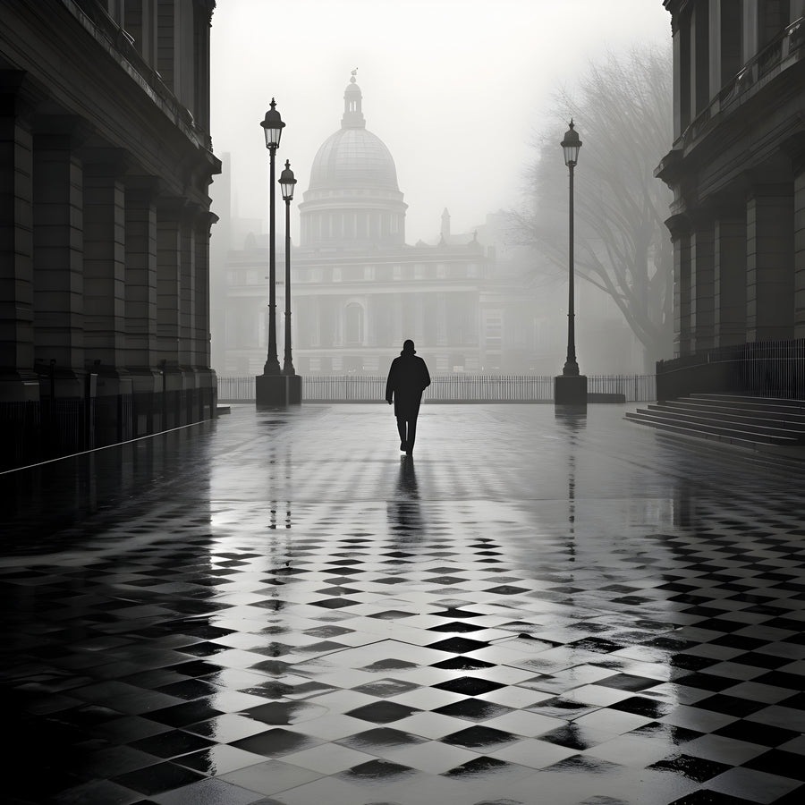 Pittura London Silhouette Thames - Cornice da parete moderna