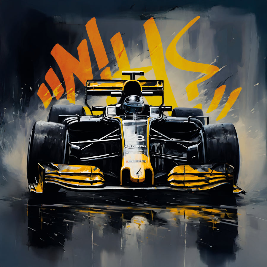 Tableau Formule 1 Jaune - Cadre Mural Design