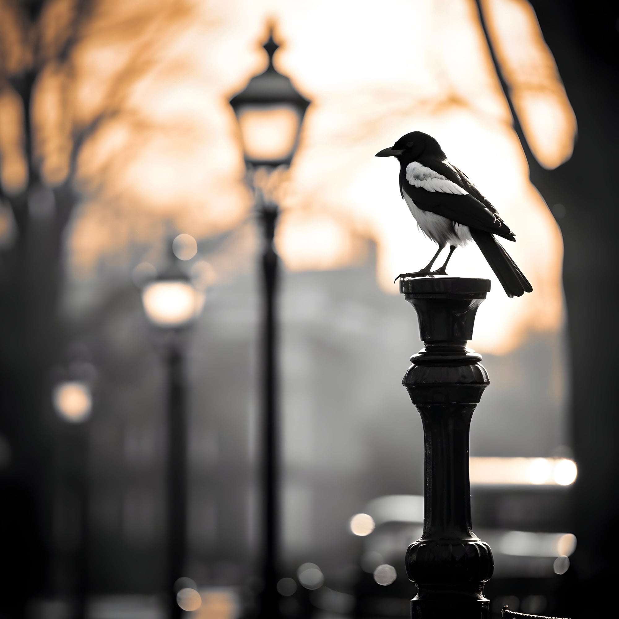 Tableau Londres Oiseau Sur Lampadaire - Décoration Murale Design - Fabulartz.fr