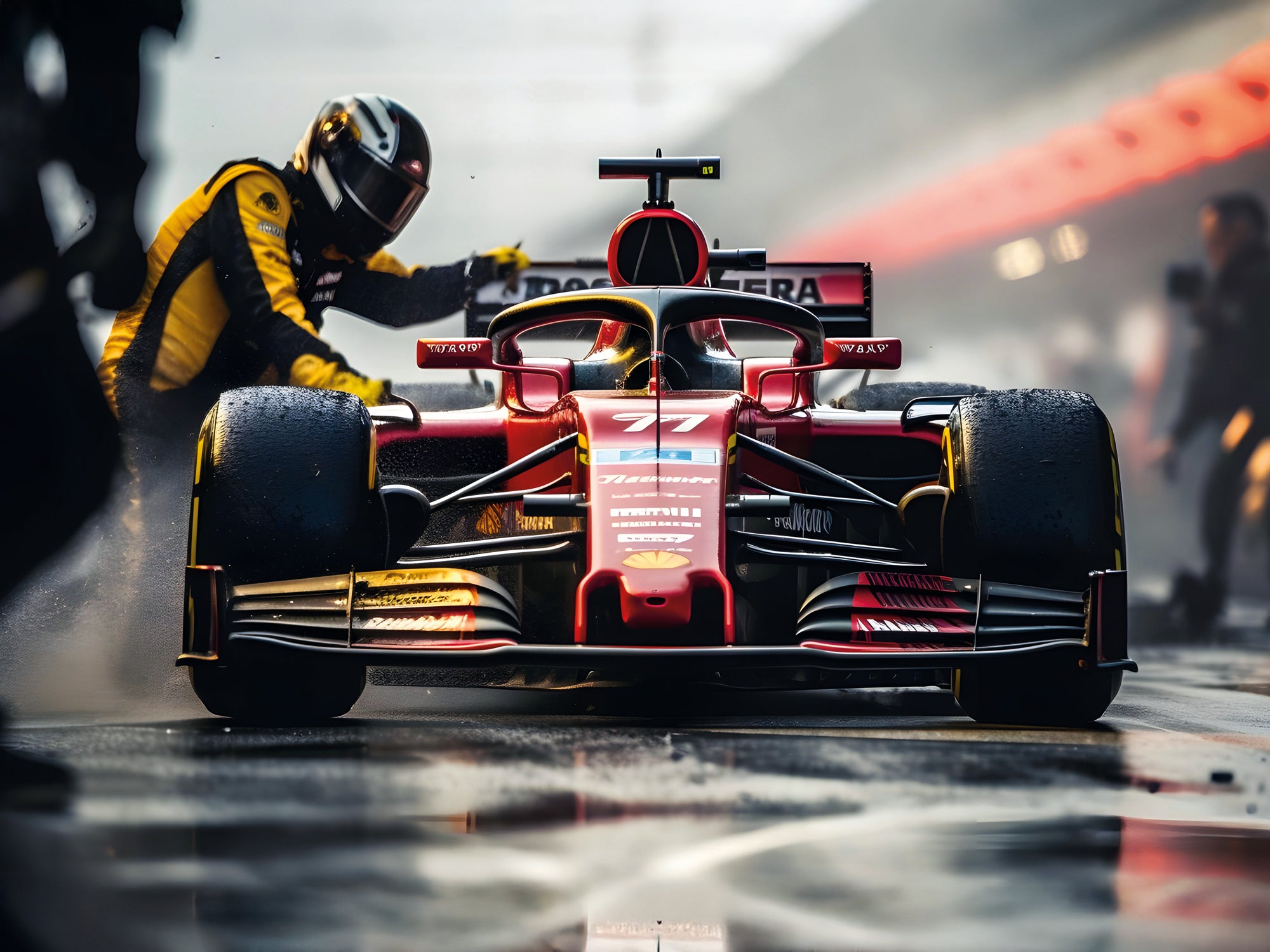 Tableau Formule 1 Ferrari Arrêt - Cadre Mural Design - Fabulartz.fr