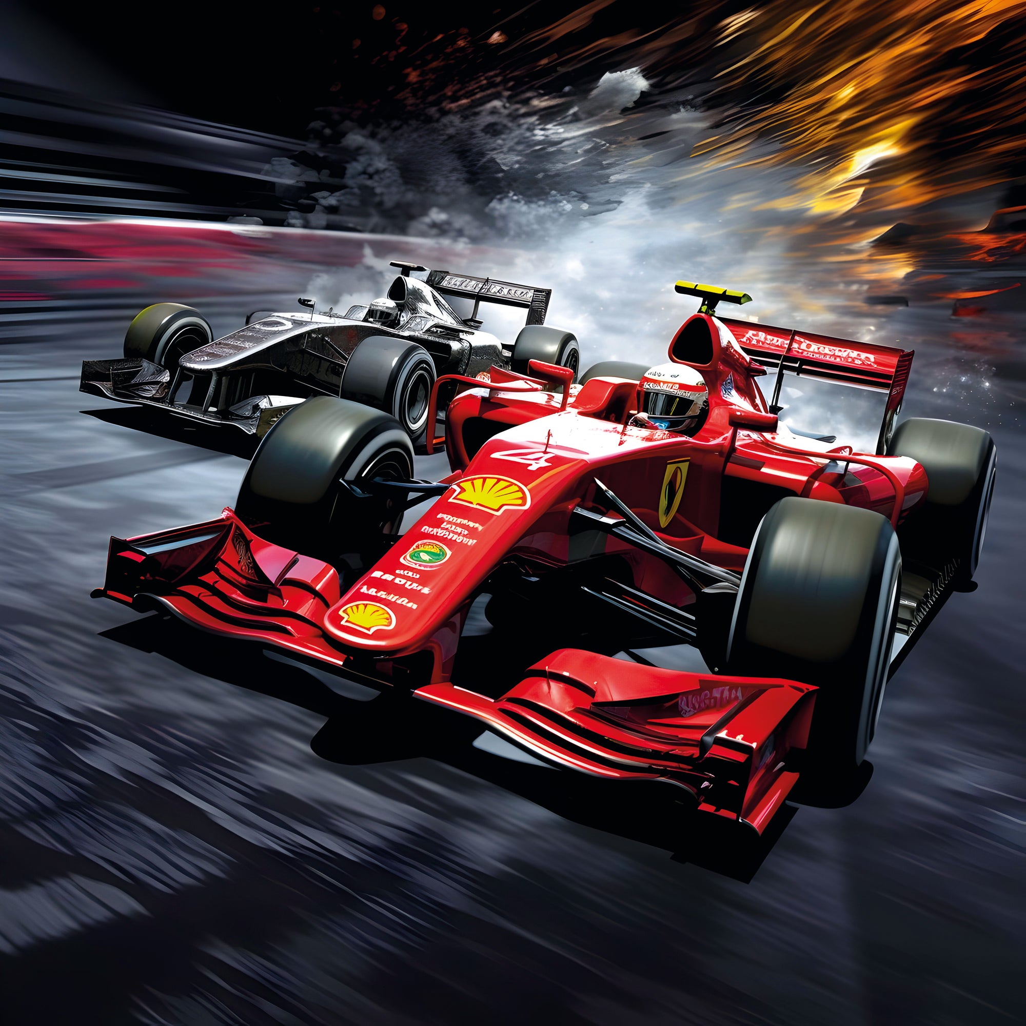 Tableau Formule 1 Ferrari Rouge - Décoration Murale Design - Fabulartz.fr