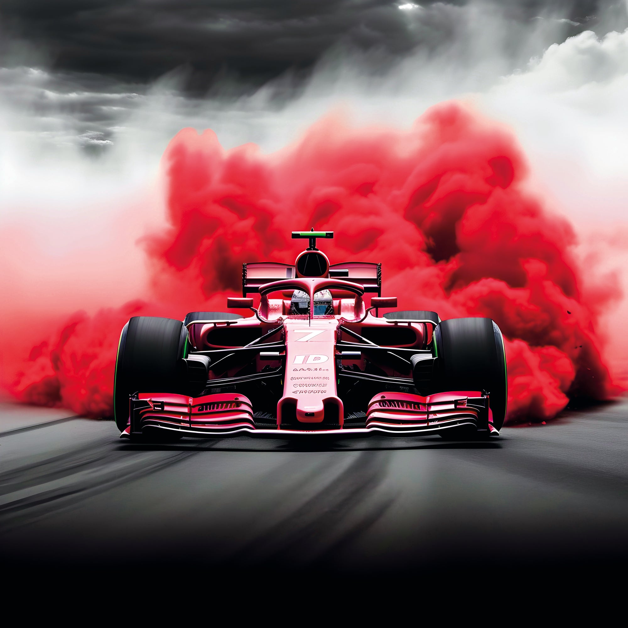 Tableau Formule 1 Fumée Rouge Intense - Cadre Mural Design - Fabulartz.fr