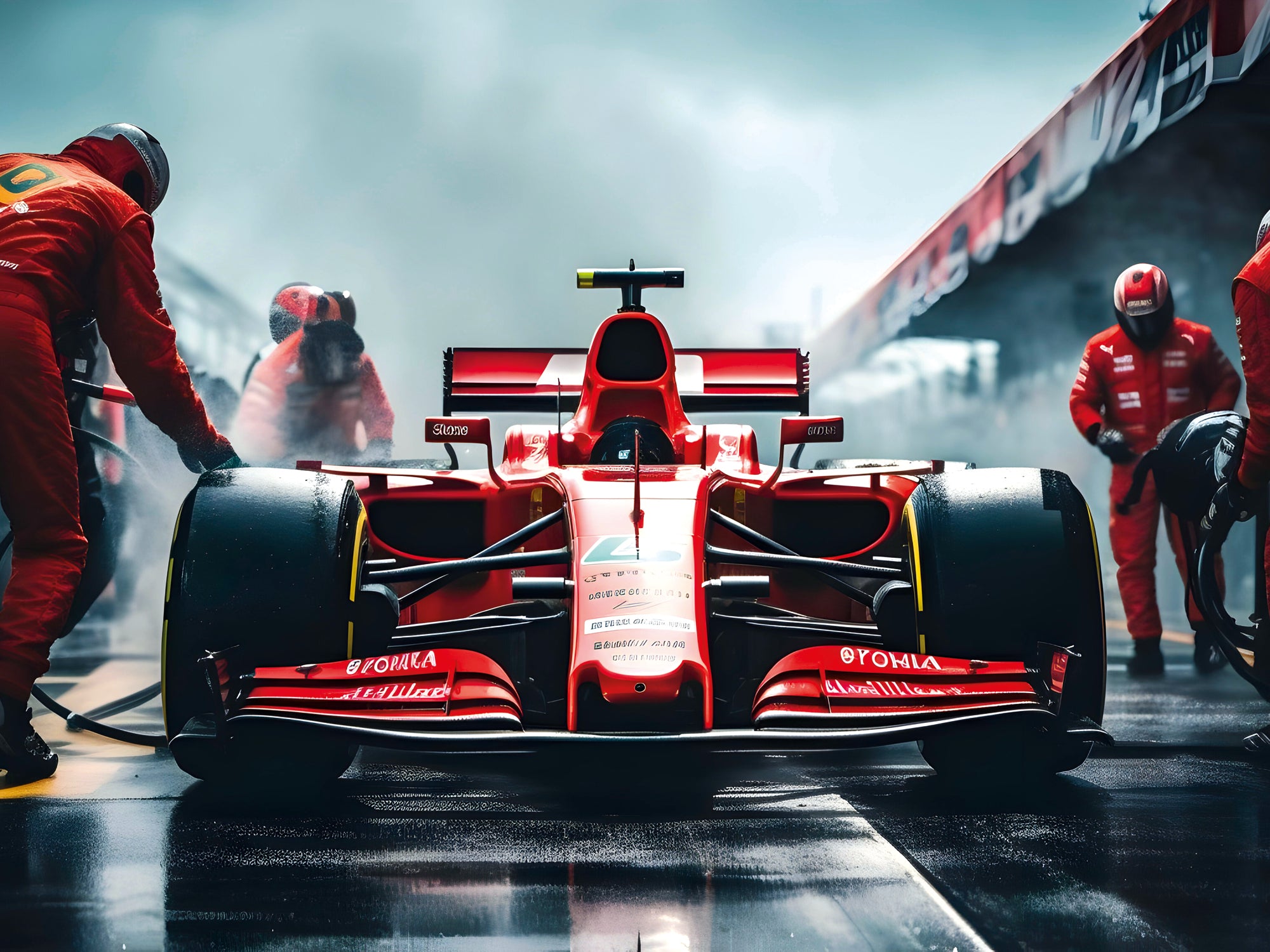 Tableau Formule 1 Ferrari Stand - Cadre Mural Design - Fabulartz.fr