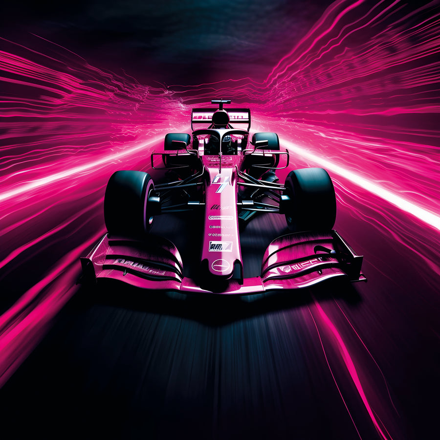 Tableau Formule 1 Lignes Roses - Déco Murale Moderne