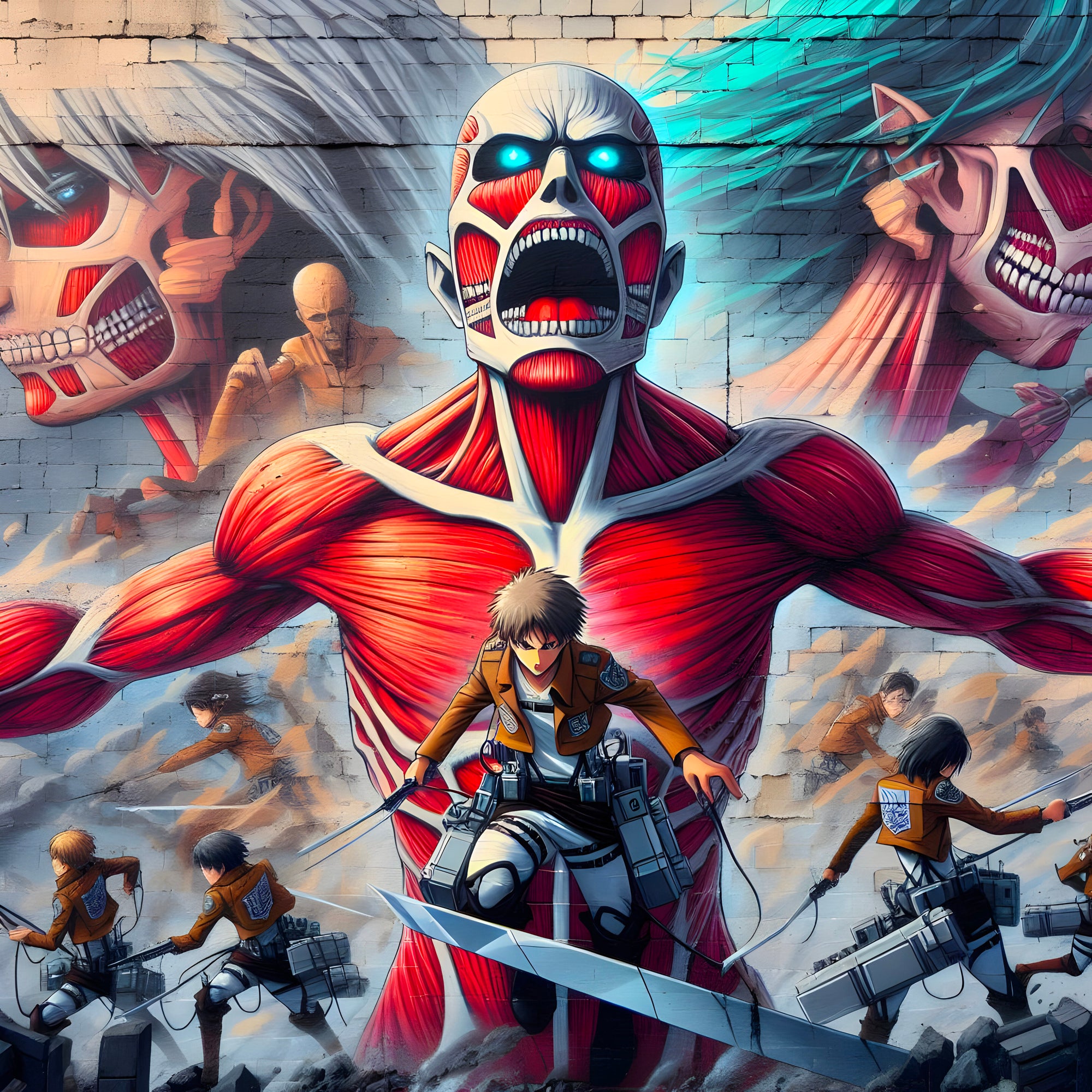 Tableau Attaque Des Titans Colosse Enragé - Décoration Design - Fabulartz.fr