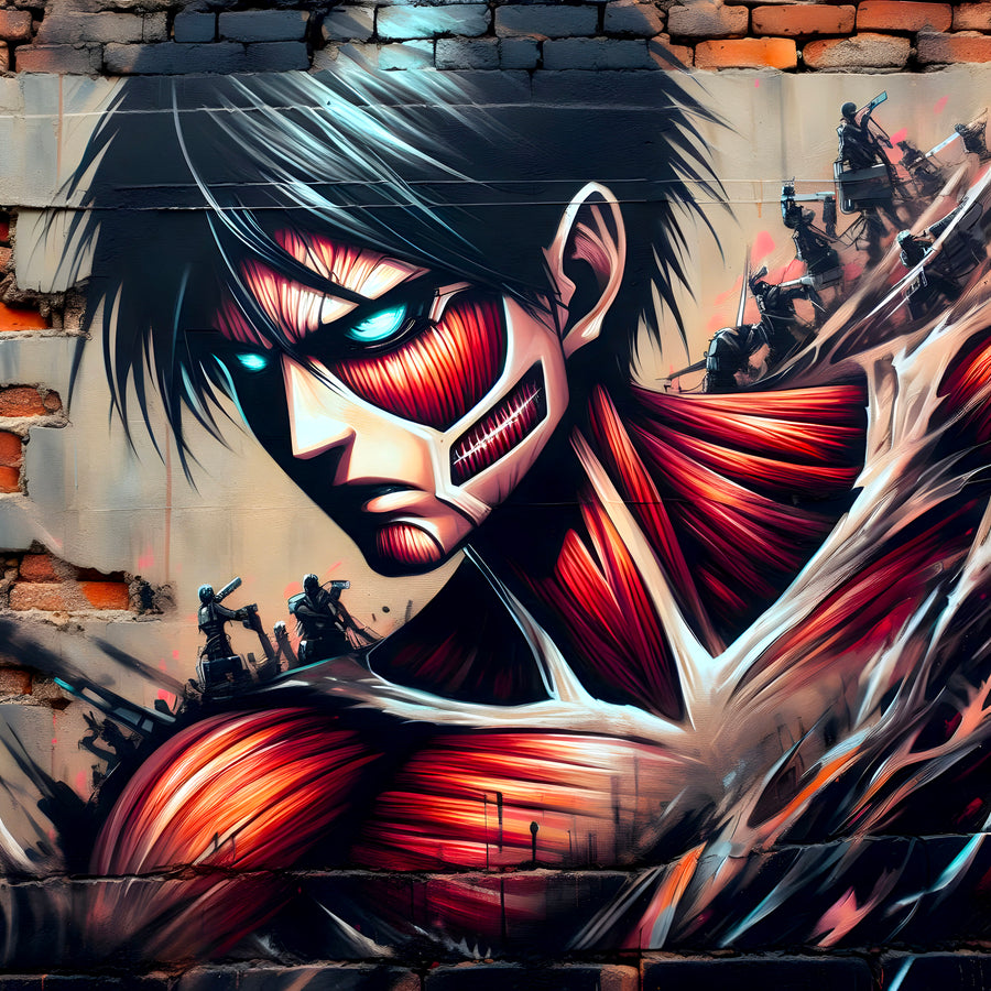 Tableau Attaque Des Titans La Colère Du Héros - Déco Murale Moderne