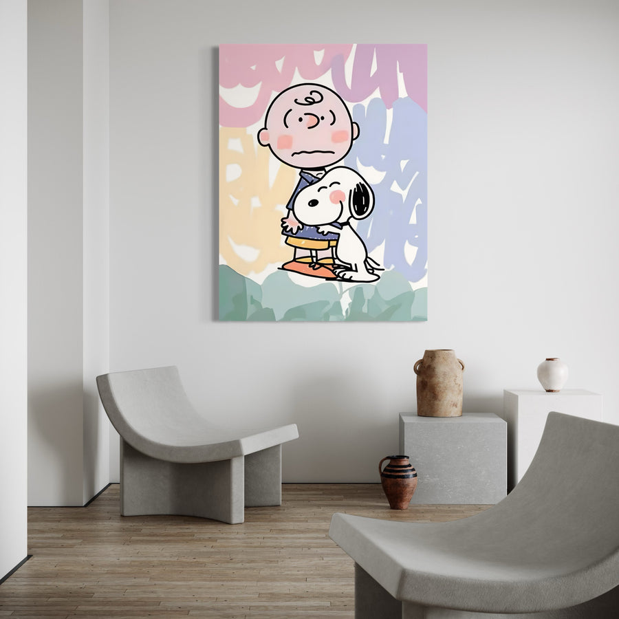 Painting Snoopy Friendship Hug - Cadre Déco Familial