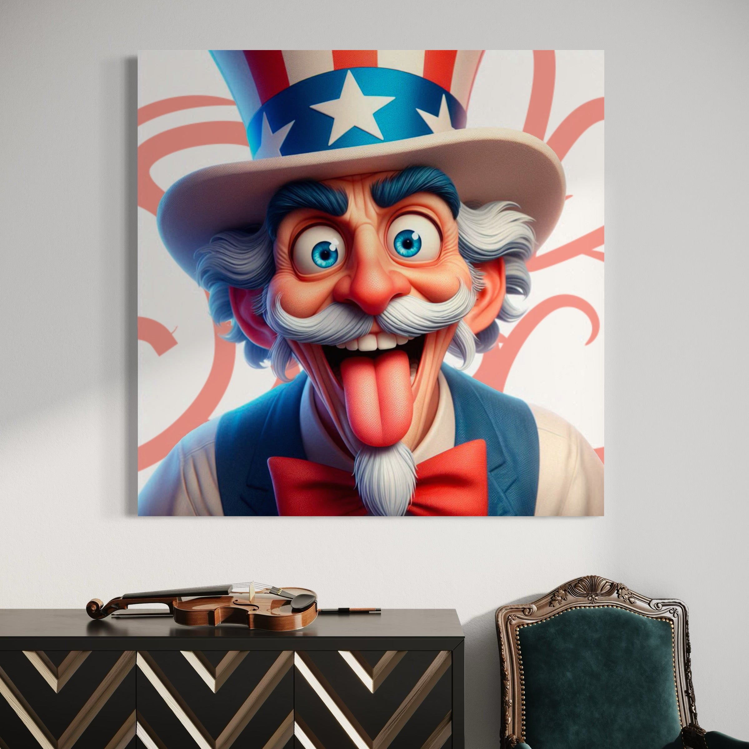 Tableau Portrait Uncle Sam Expressif - Cadre Murale Design - Fabulartz.fr