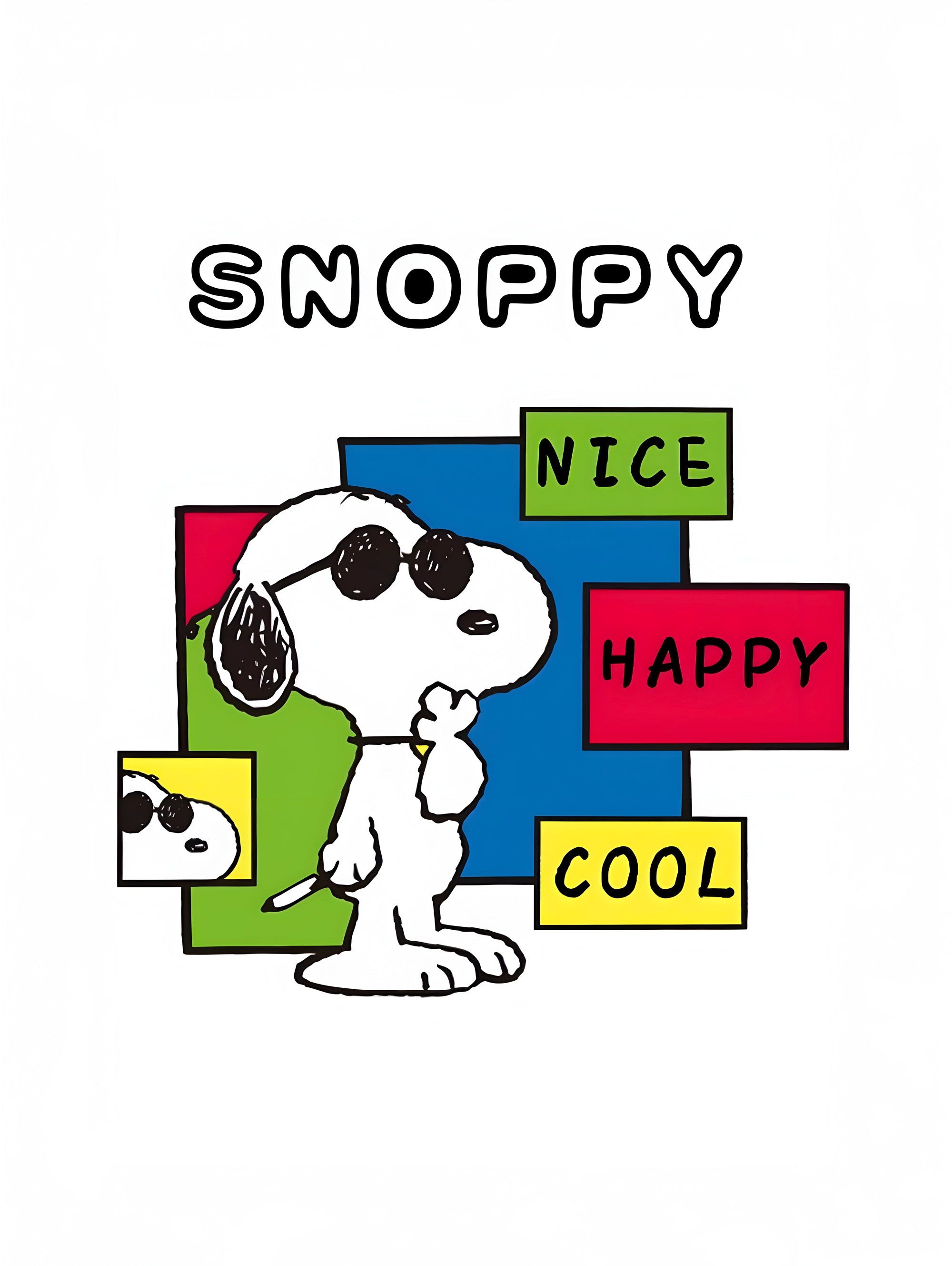 Tableau Snoopy Nice Happy Cool - Art Coloré Déco Murale - Fabulartz.fr