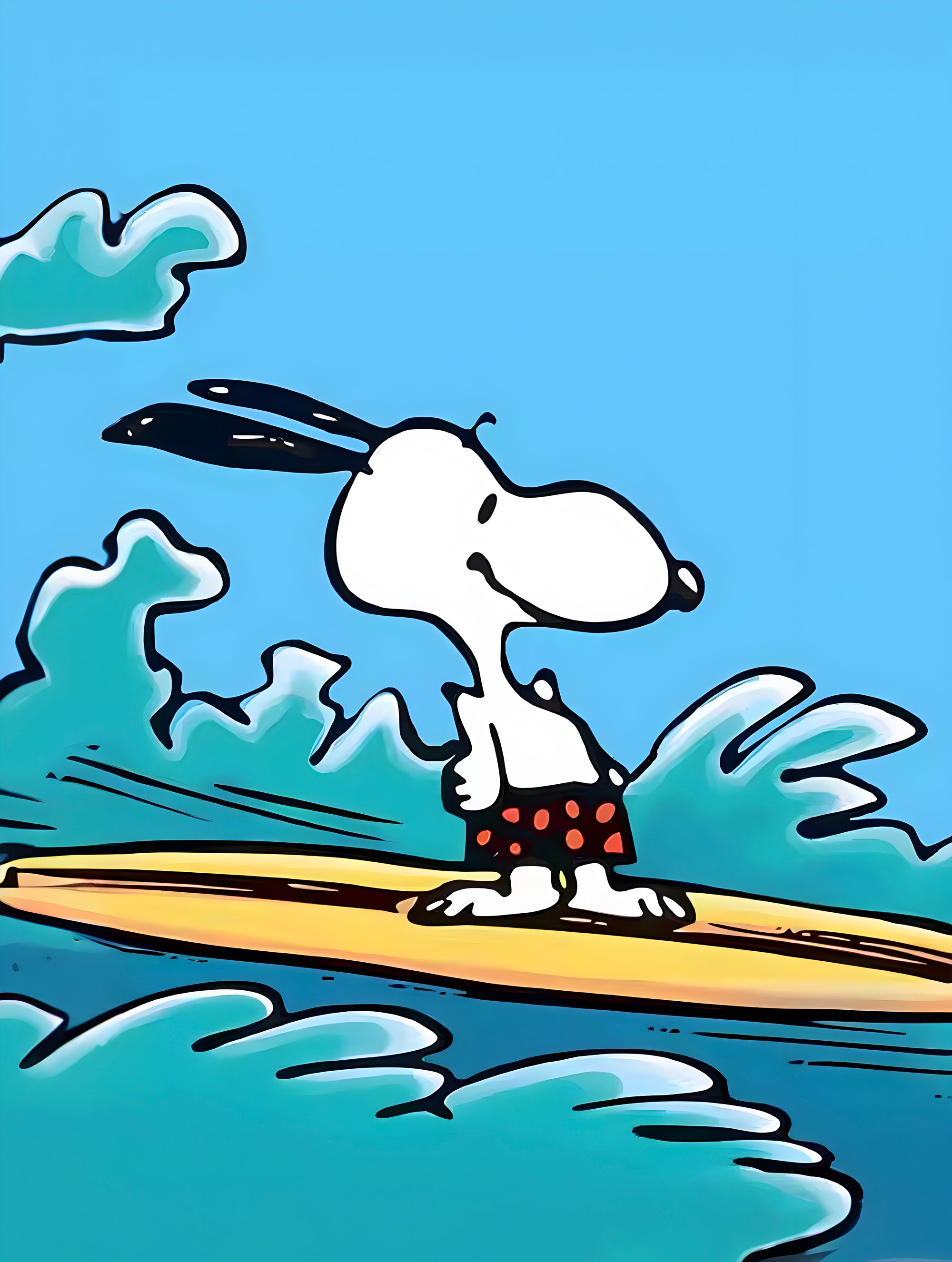 Tableau Snoopy Surfer Mood - Cadre Déco Détente - Fabulartz.fr