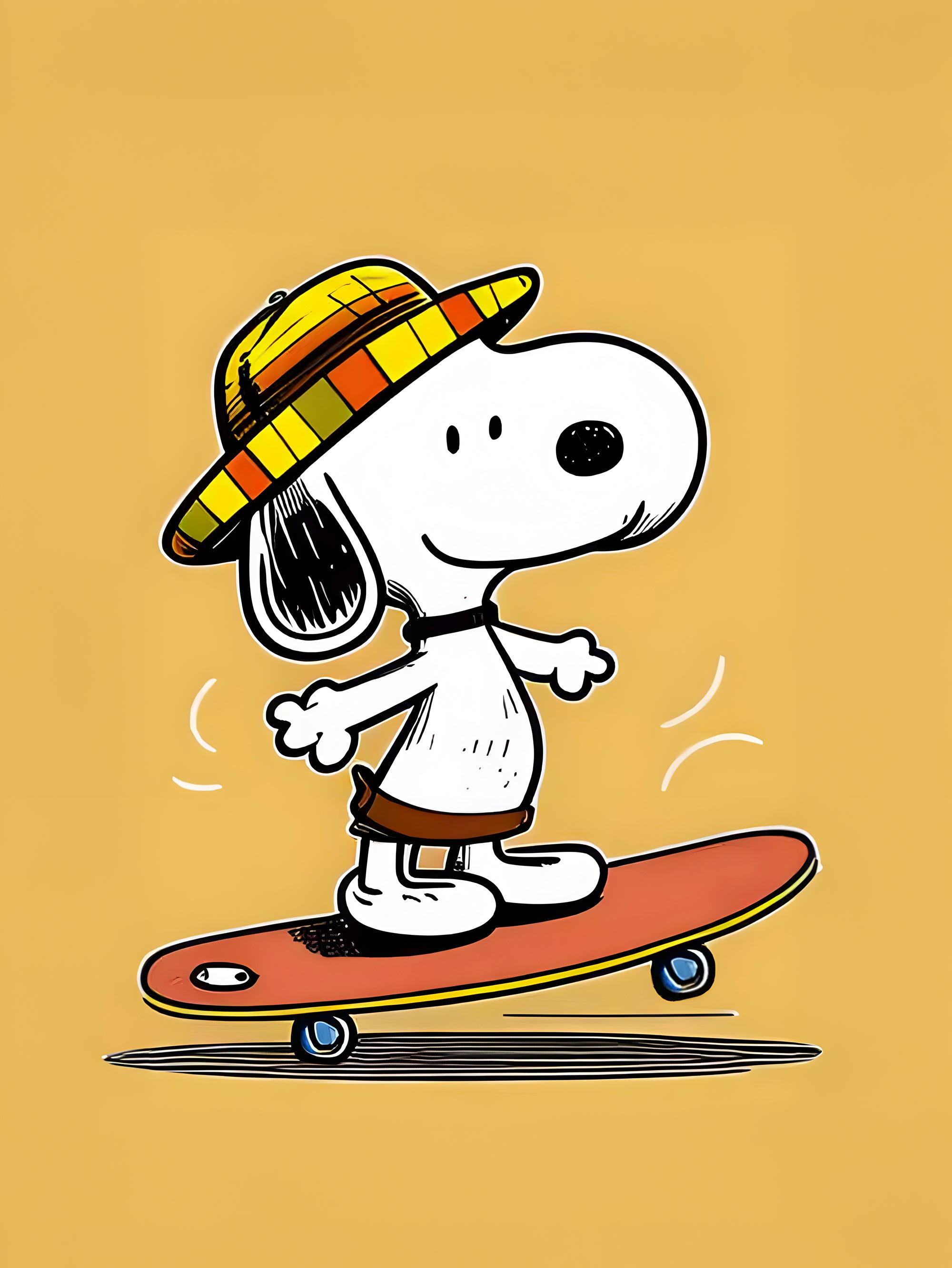 Tableau Snoopy Skateboarding Fun - Cadre Déco Enfant - Fabulartz.fr