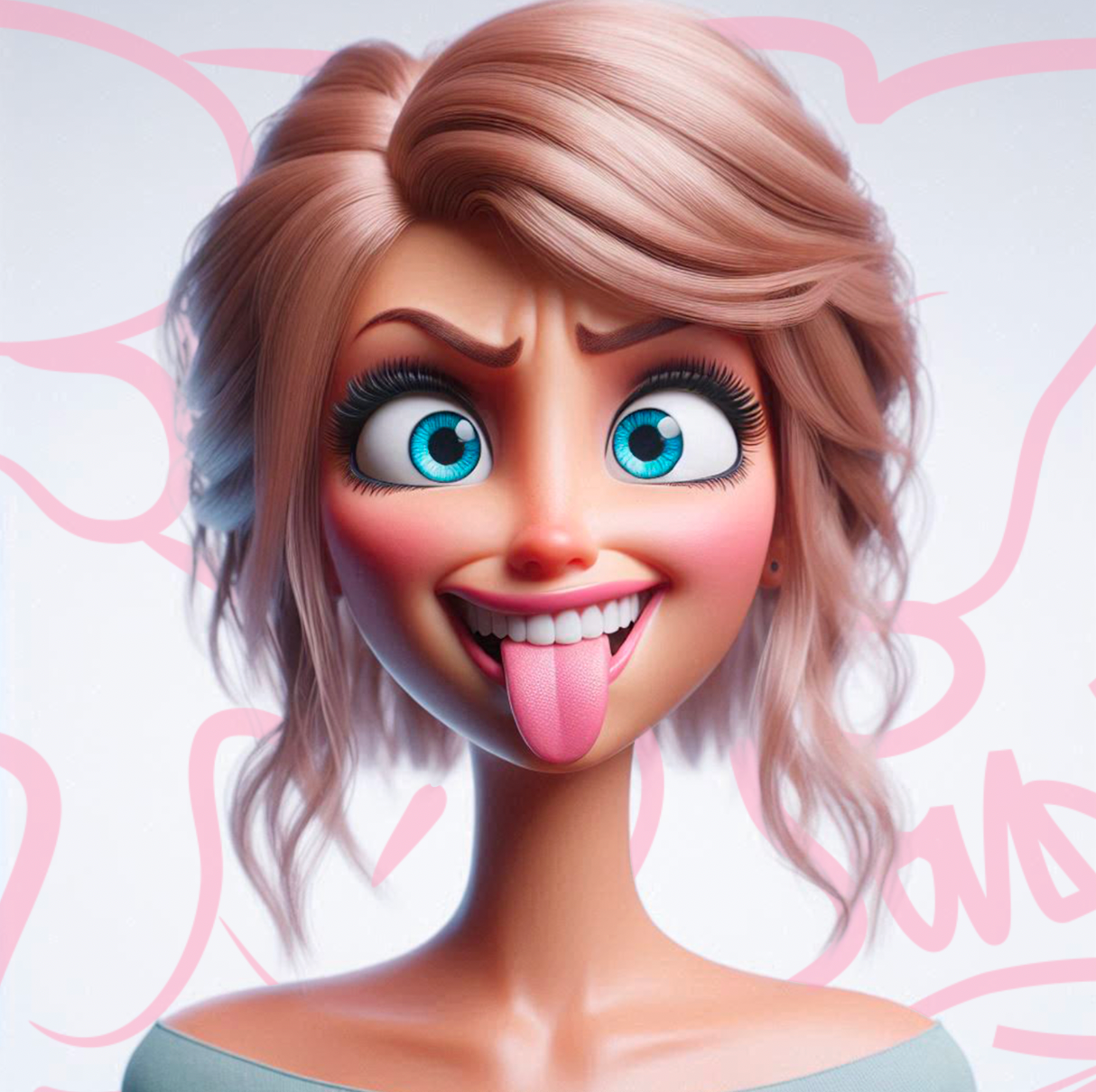 Tableau Portrait Princesse Amusée - Déco Murale Moderne - Fabulartz.fr