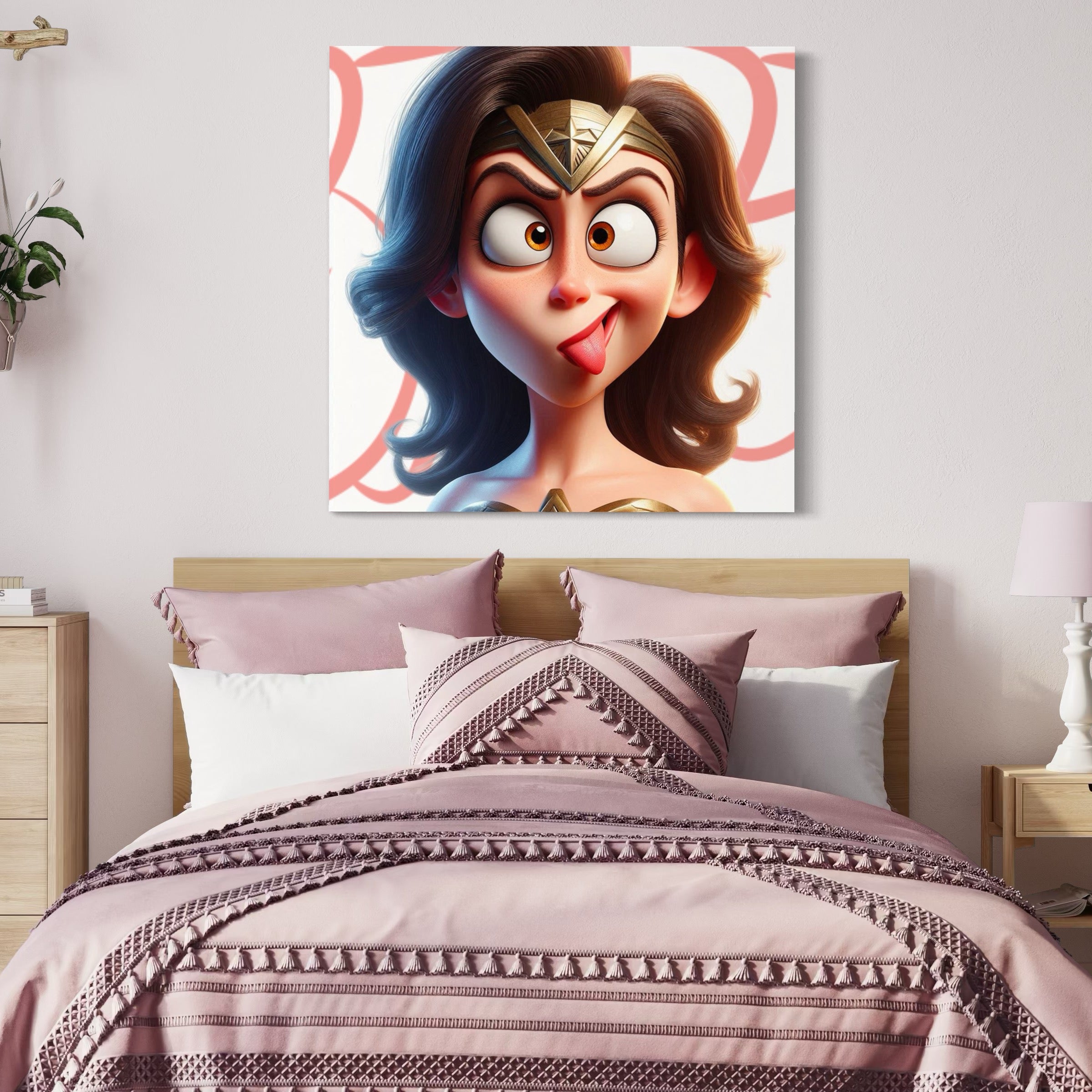 Tableau Portrait Wonder Woman Drôle - Déco Murale Moderne - Fabulartz.fr
