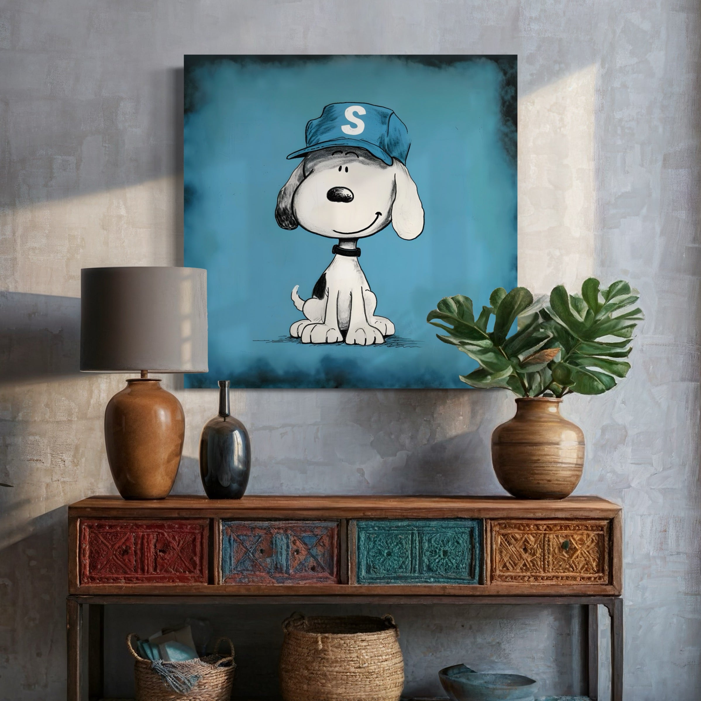 Tableau Snoopy Cool Vibes - Cadre mural décontracté - Fabulartz.fr