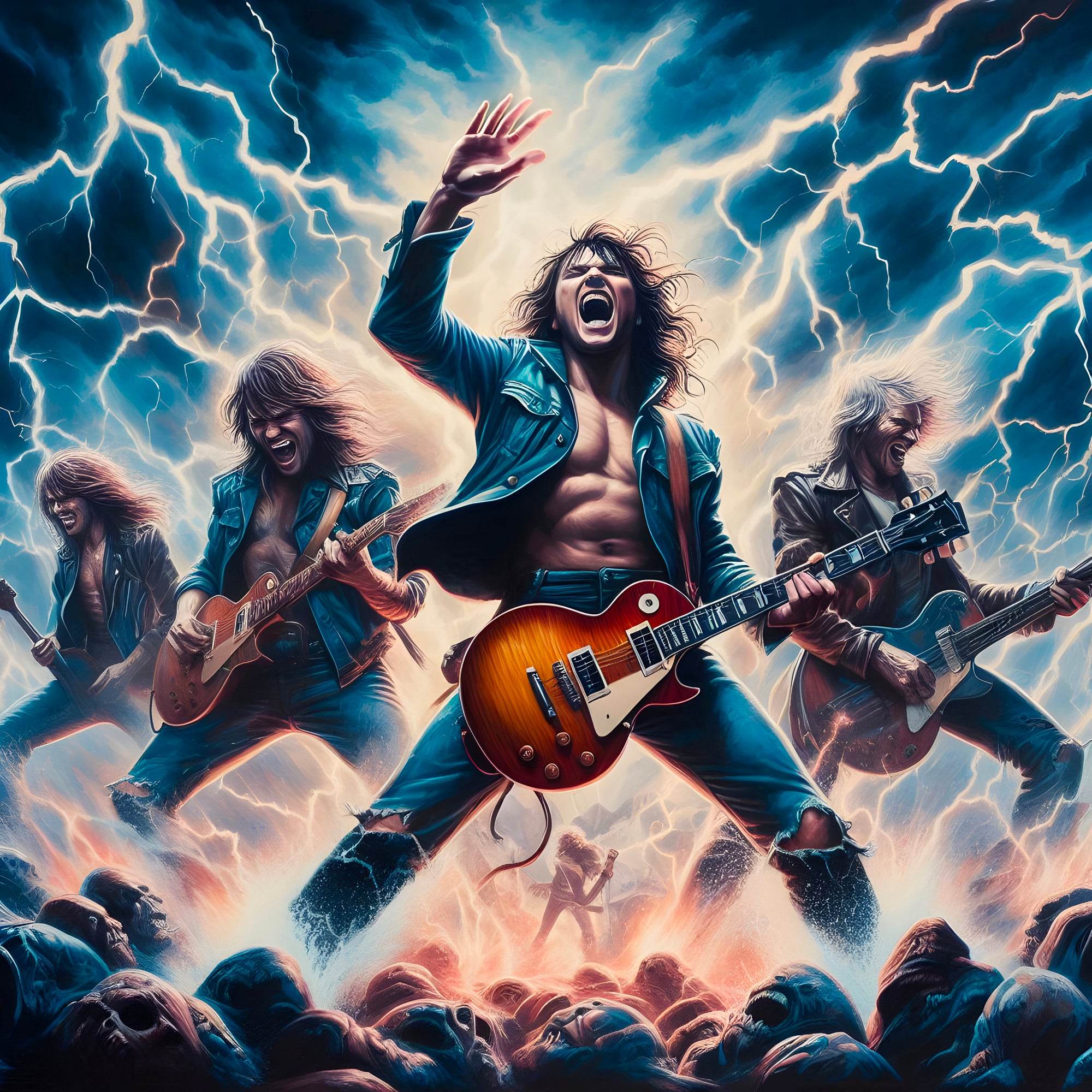 Tableau ACDC Rock Électrique - Décoration Murale Design - Fabulartz.fr