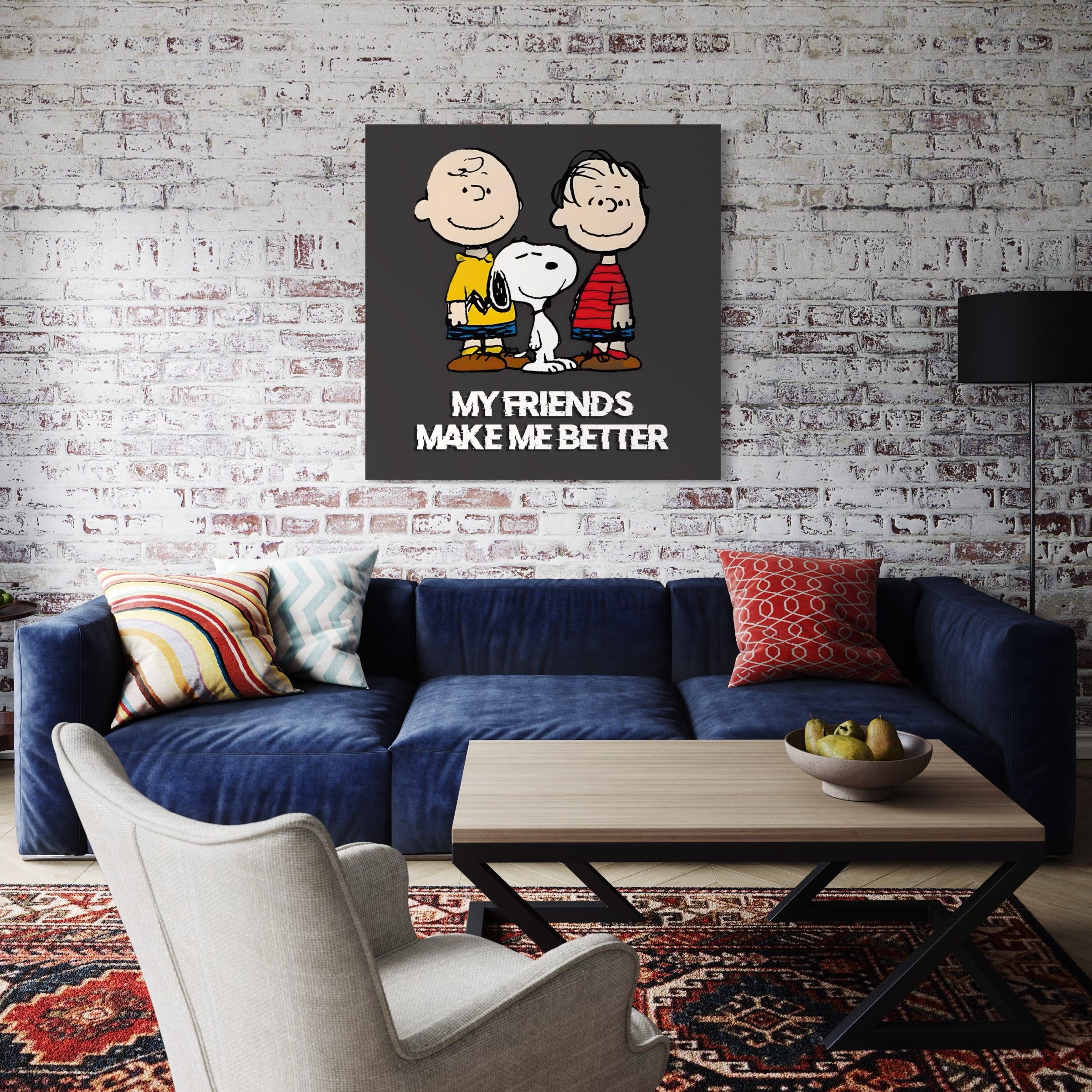 Tableau Snoopy My Friends Make Me Better - Cadre déco amitié - Fabulartz.fr