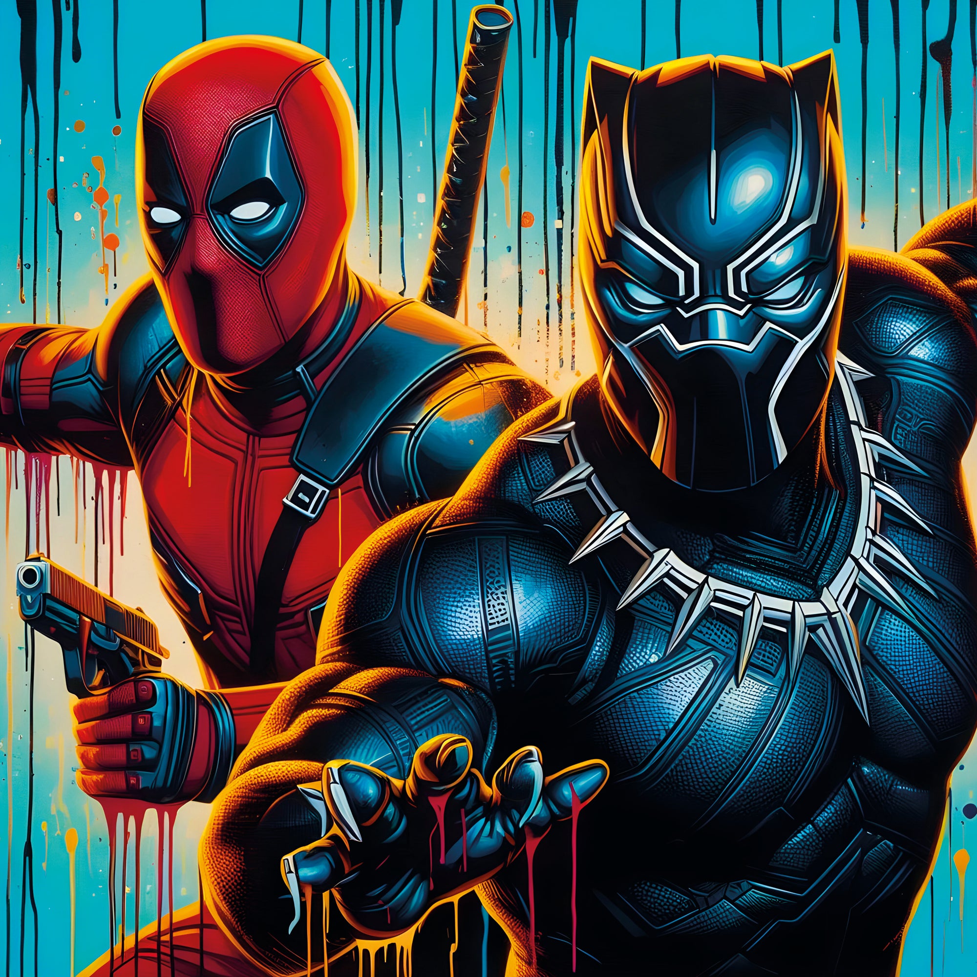 Tableau Black Panther & Deadpool Duo - Fabulartz.fr