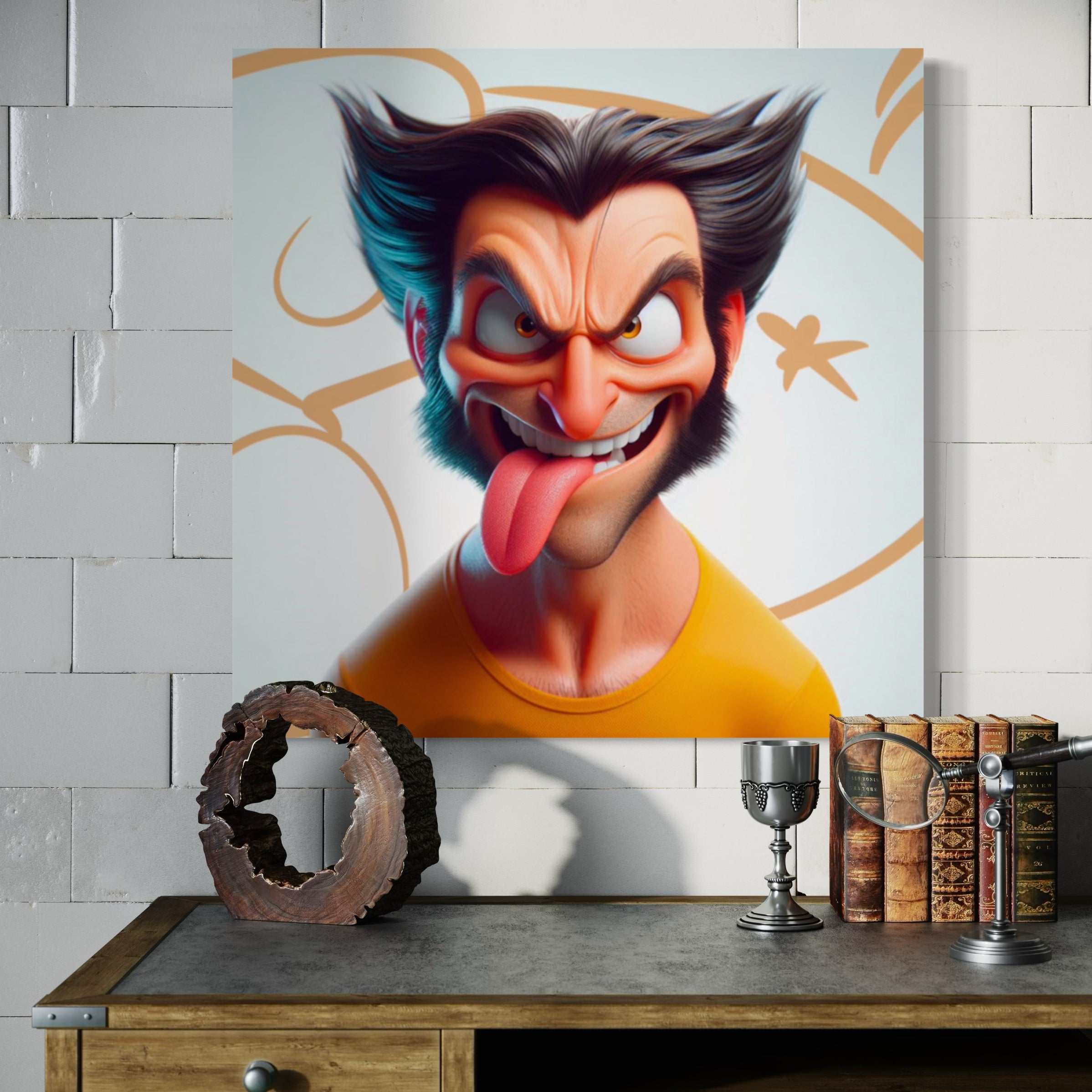 Tableau Portrait Wolverine Déchaîné - Déco Murale Moderne - Fabulartz.fr
