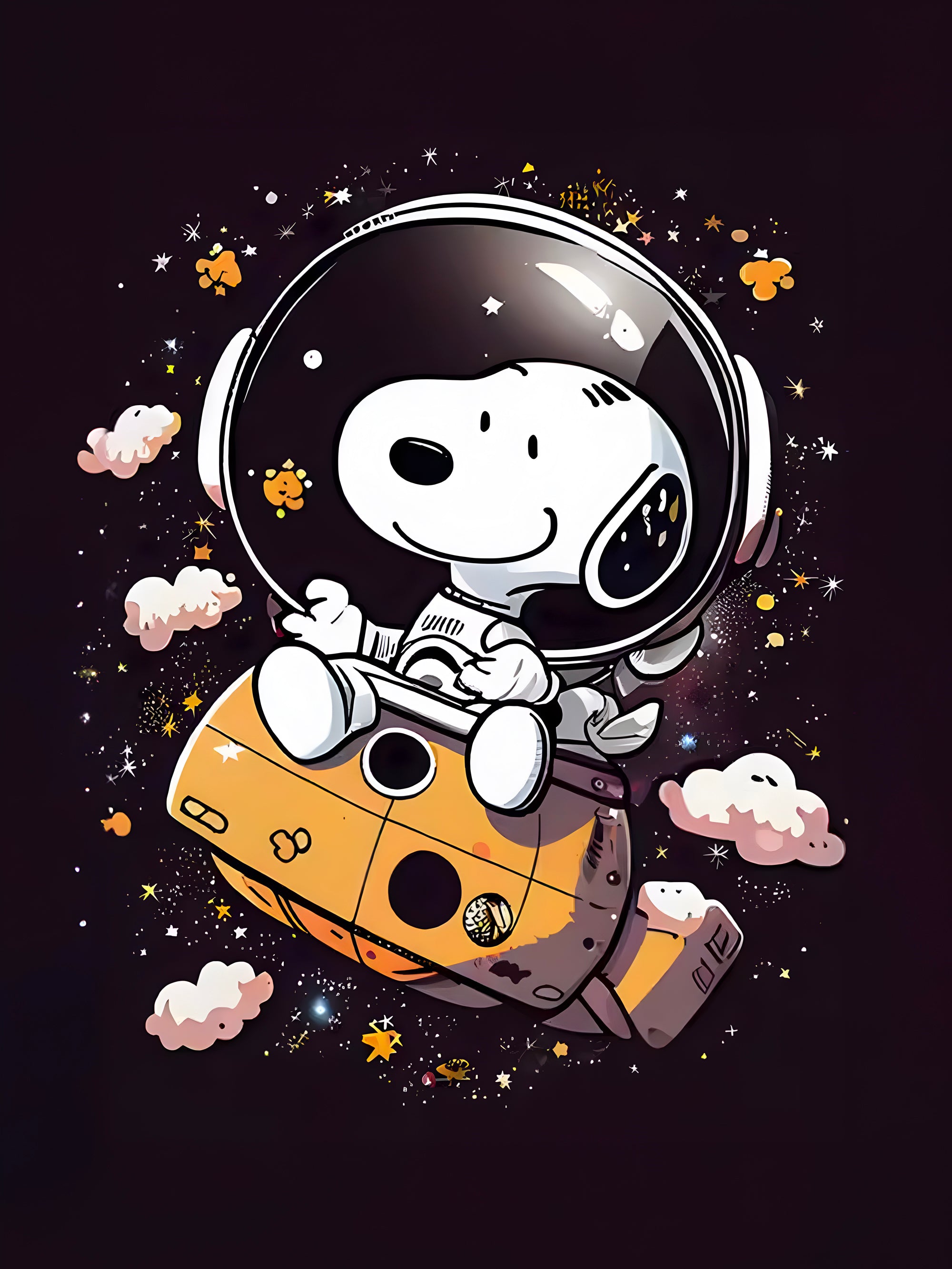 Tableau Snoopy Space Dreamer - Cadre Déco Céleste - Fabulartz.fr