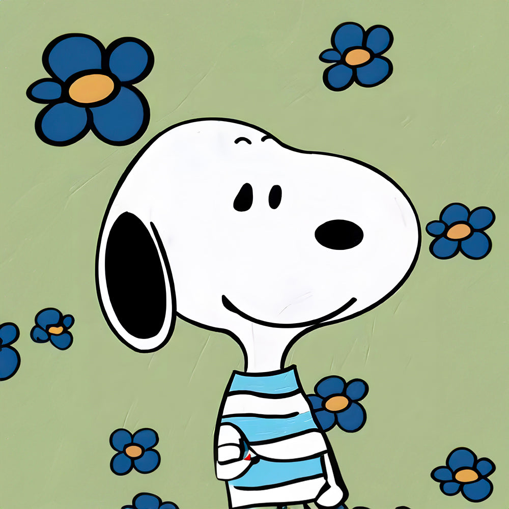 Tableau Snoopy Floral Daydream - Cadre déco fleuri - Fabulartz.fr