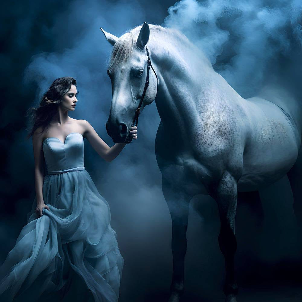 Tableau Photographie La Femme Et Le Cheval - Cadre Mural - Fabulartz.fr