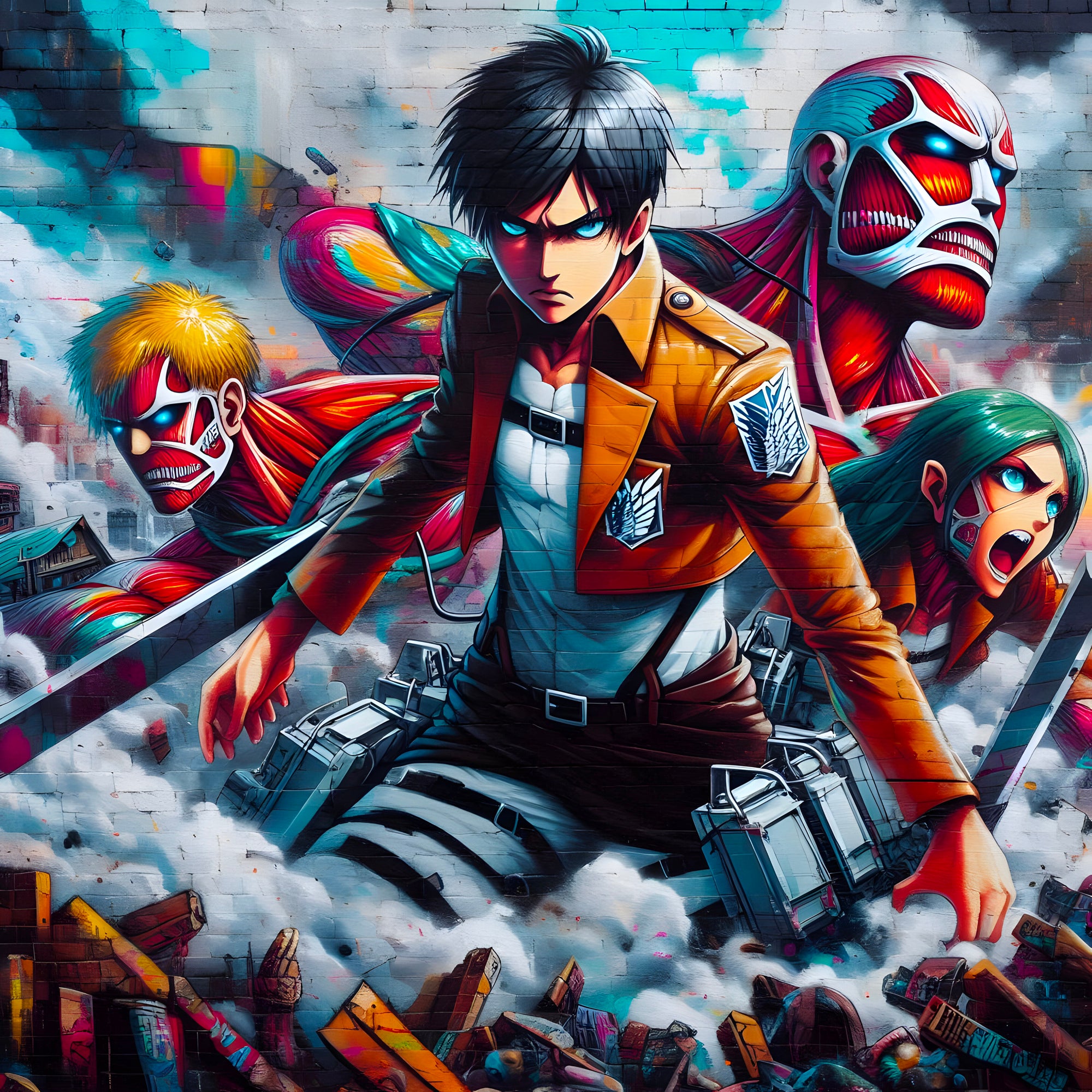 Tableau Attaque Des Titans Équipe De Combat - Décoration Murale - Fabulartz.fr