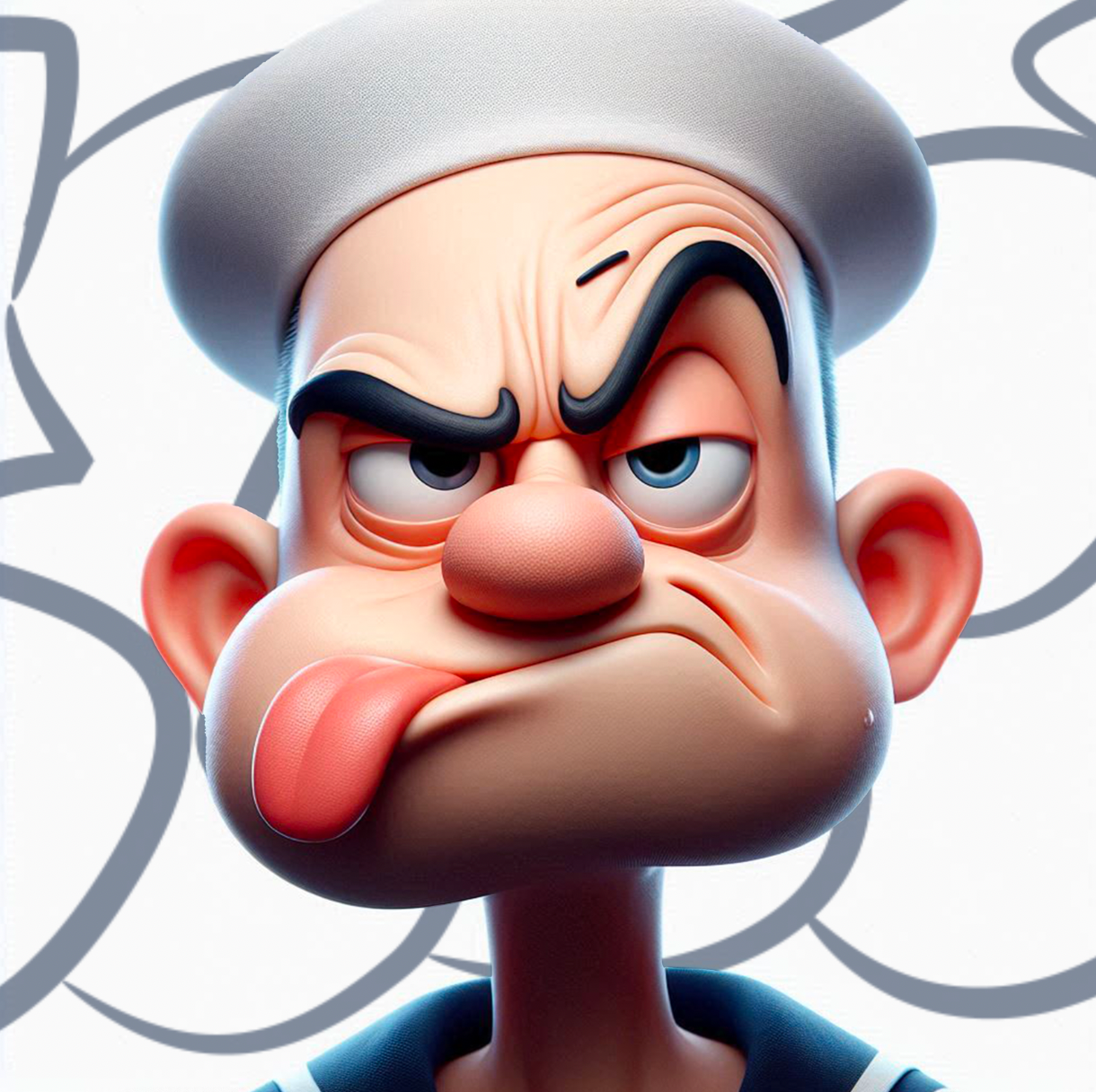 Tableau Portrait Popeye Enervé - Déco Murale Moderne - Fabulartz.fr