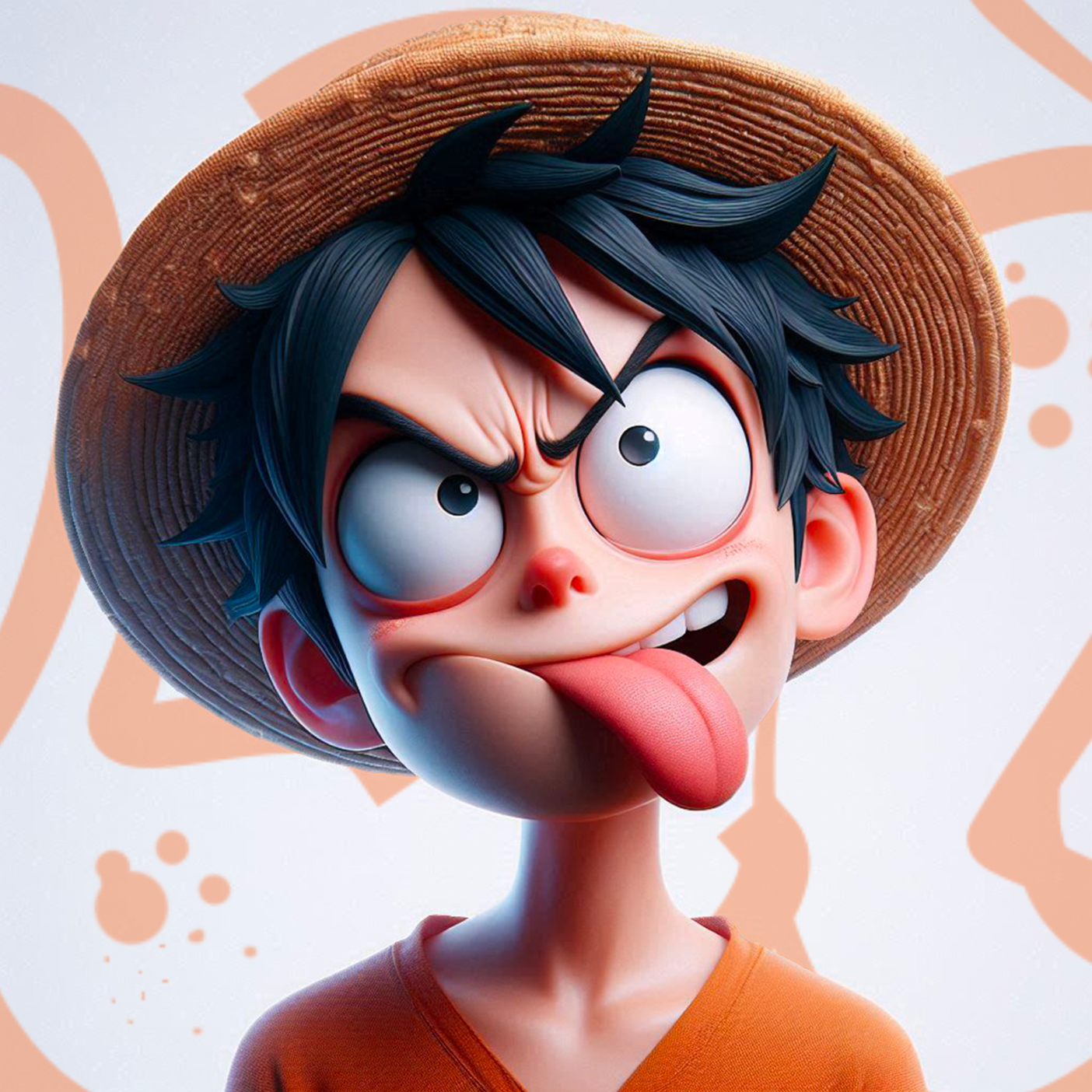 Tableau Portrait Luffy Excentrique - Cadre Mur Décoratif - Fabulartz.fr