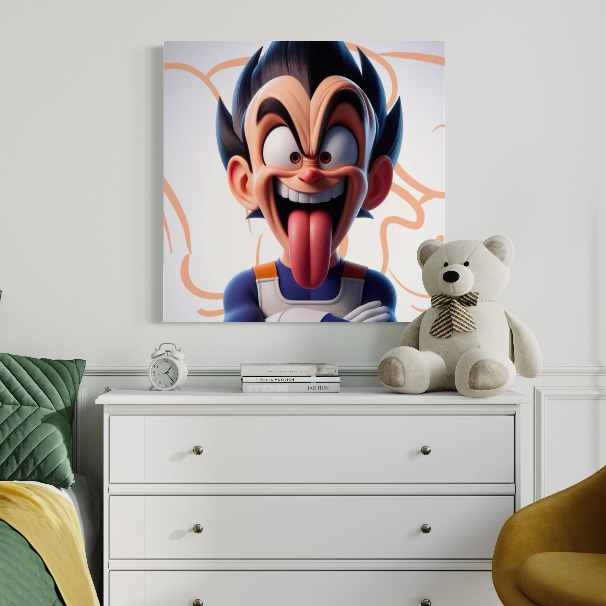 Tableau Portrait Végéta Amusé - Déco Murale Moderne - Fabulartz.fr