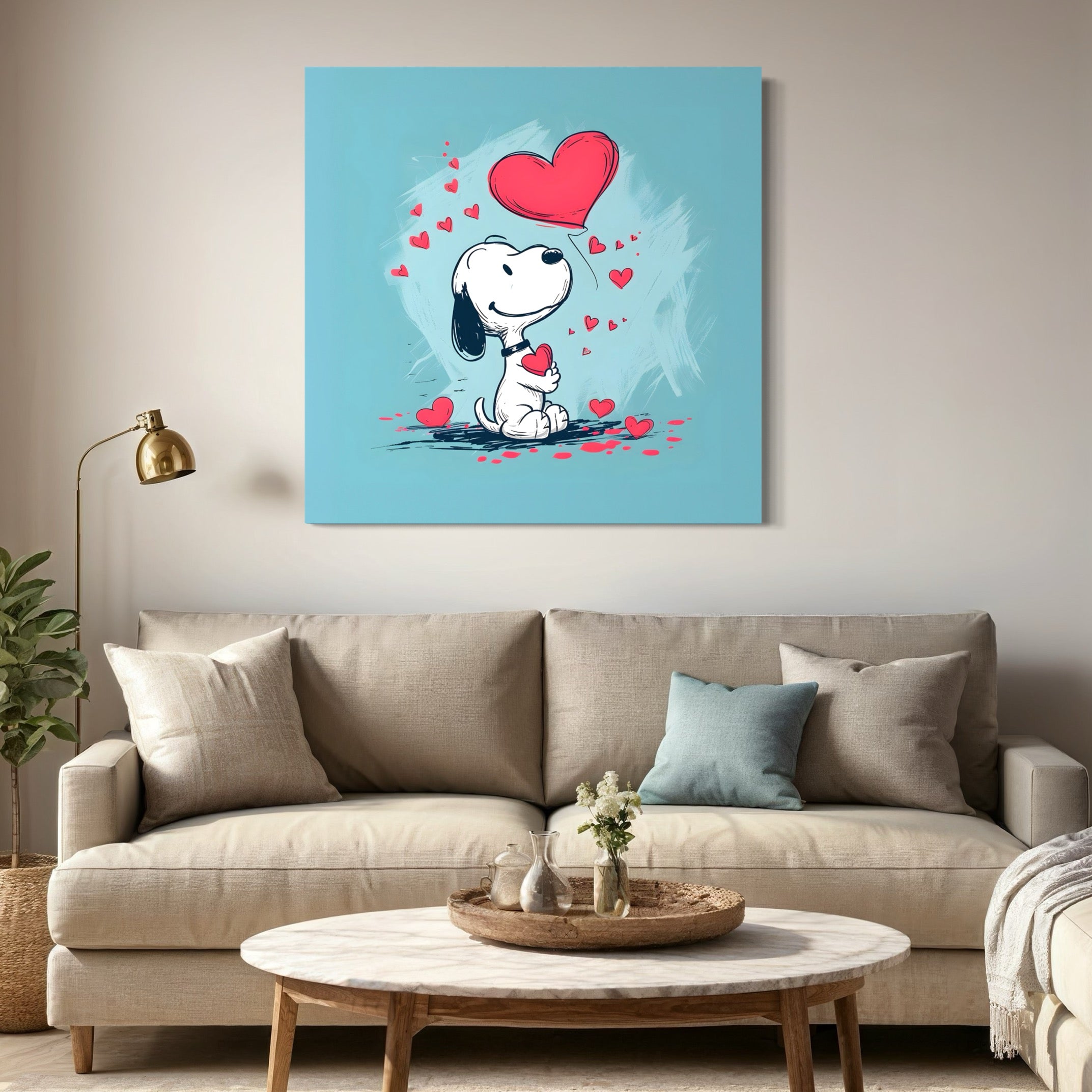 Tableau Snoopy Love Overflow - Décoration murale design - Fabulartz.fr