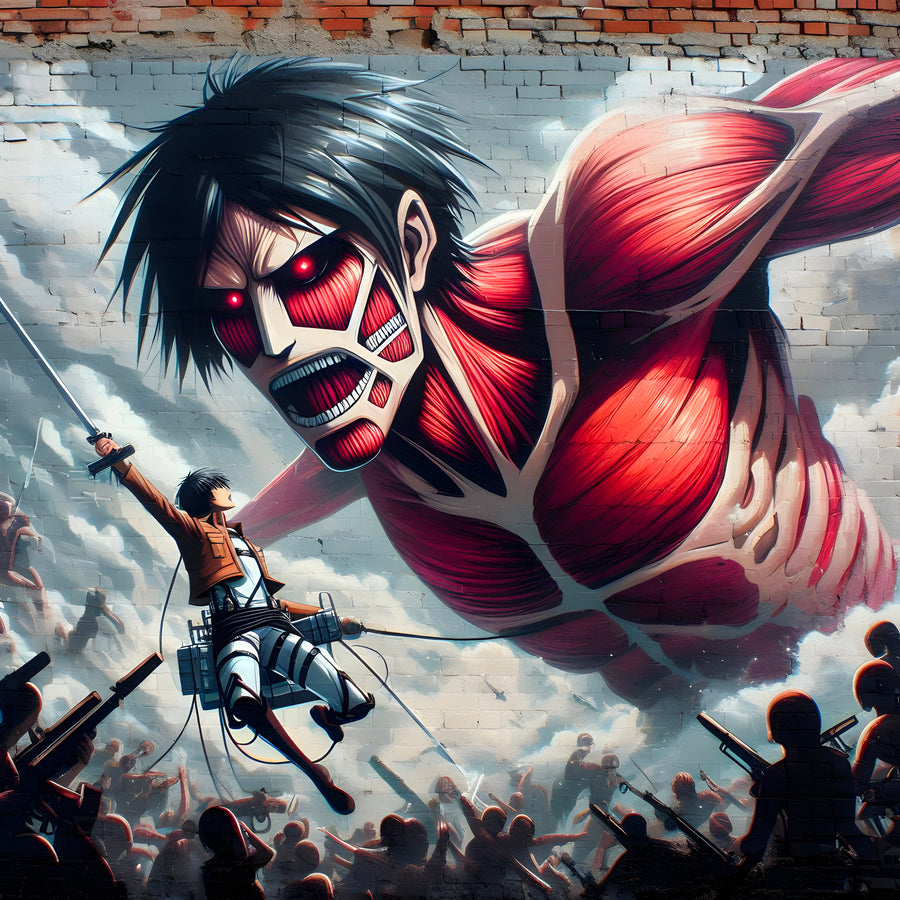 Tableau Attaque Des Titans Le Défi Du Héros - Déco Murale Moderne