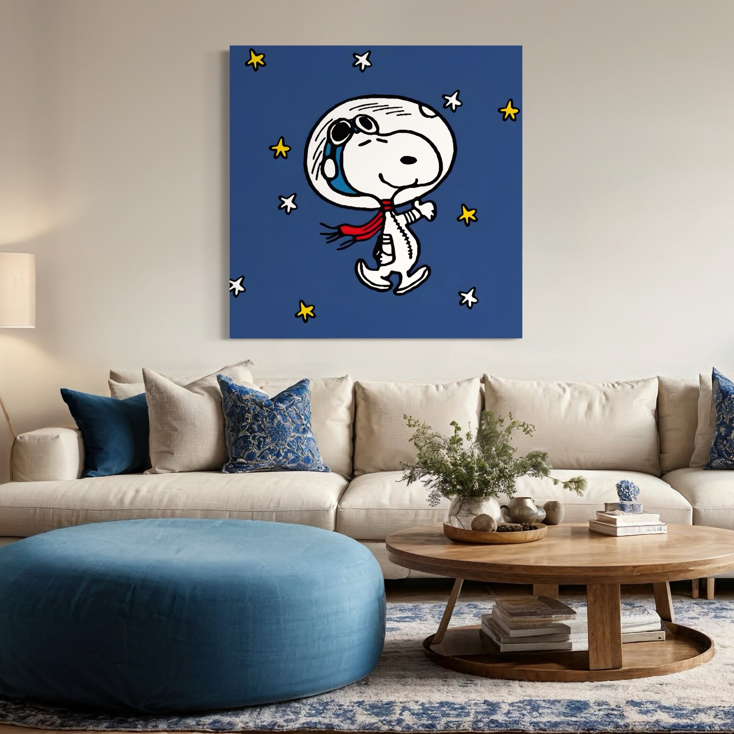 Tableau Snoopy Astronaute - Art mural aventure - Fabulartz.fr