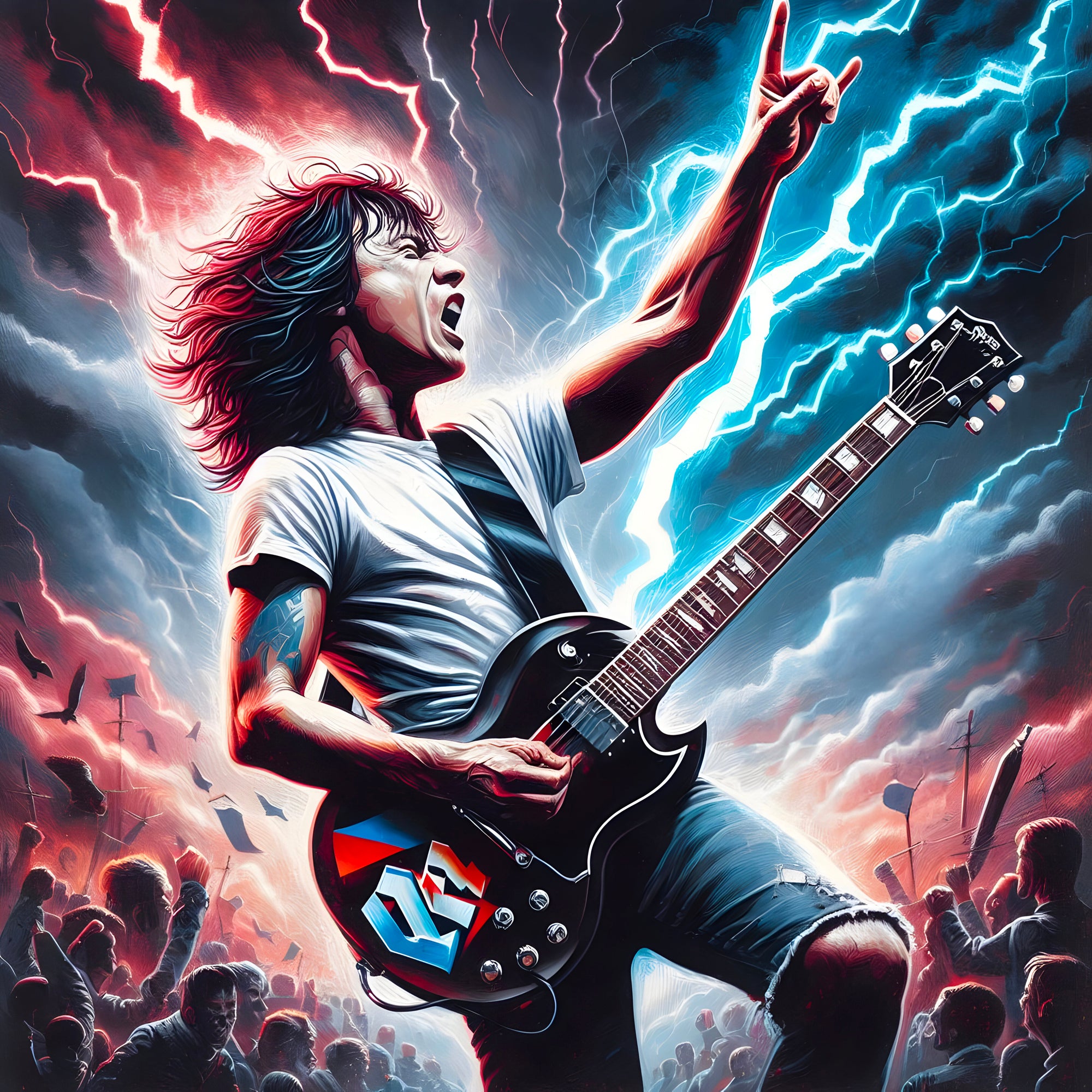 Tableau ACDC Rock et Foudre - Décoration Murale Design - Fabulartz.fr