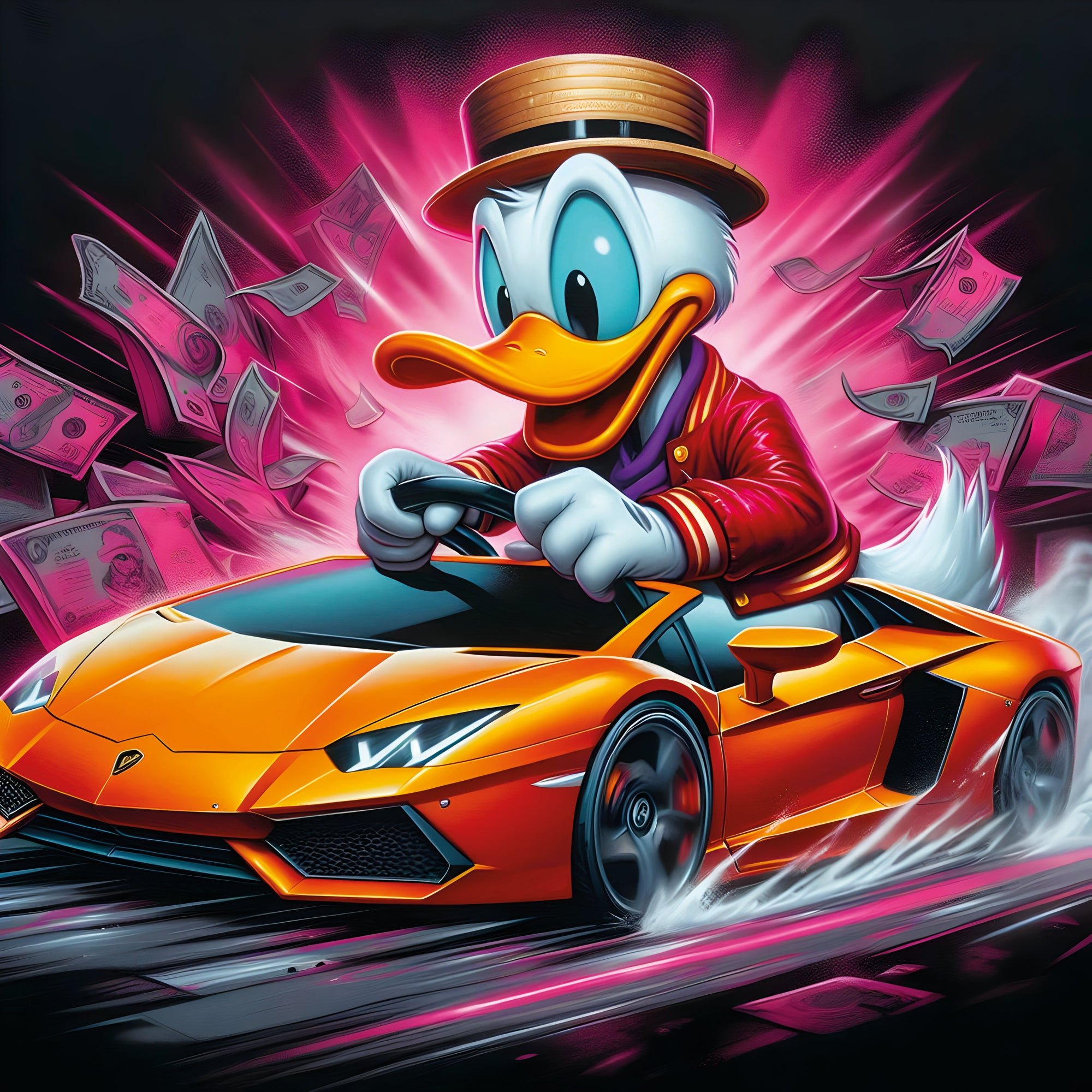 Tableau Picsou Lamborghini – Décoration Murale Design Moderne - Fabulartz.fr