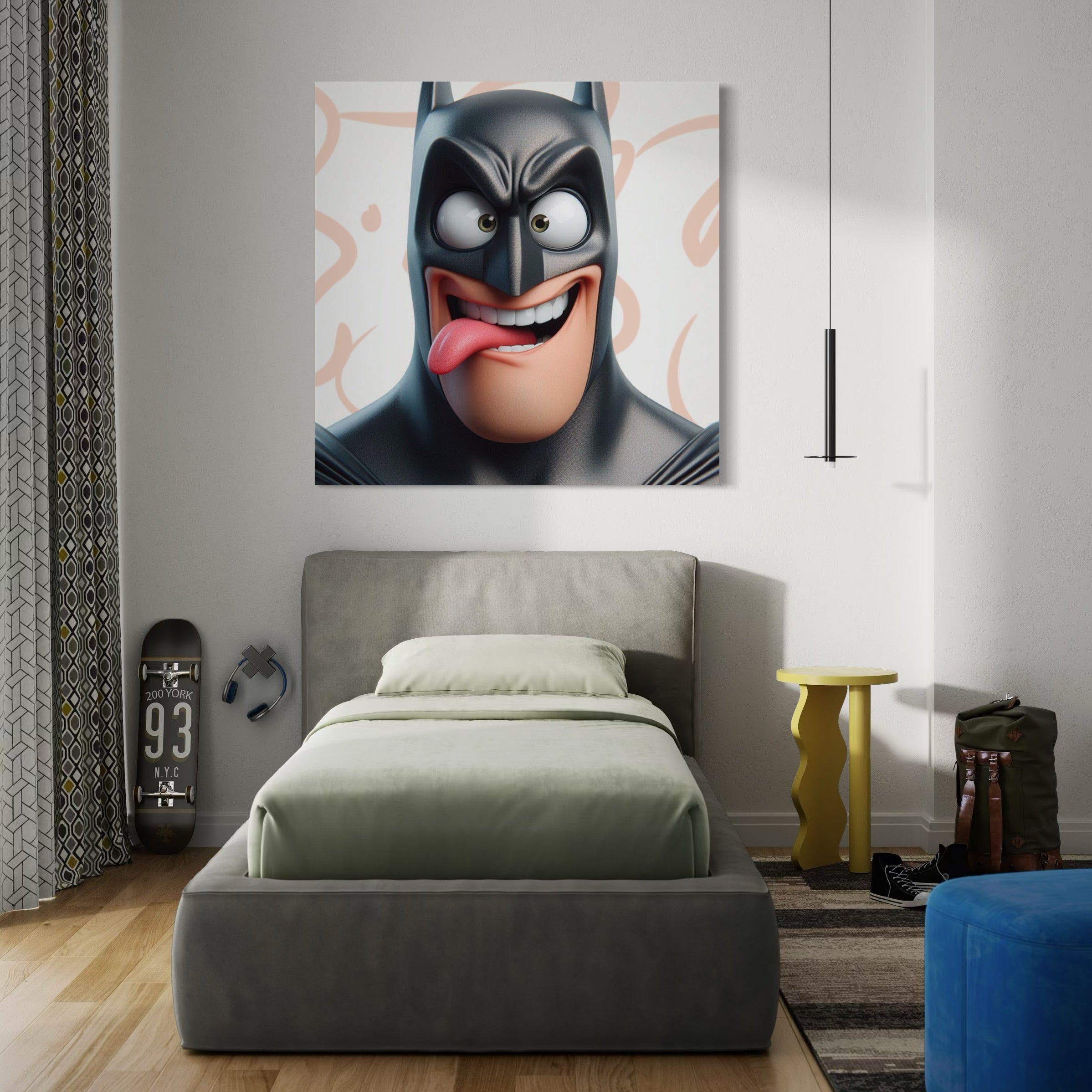 Tableau Portrait Batman Souriant - Cadre Murale Design - Fabulartz.fr