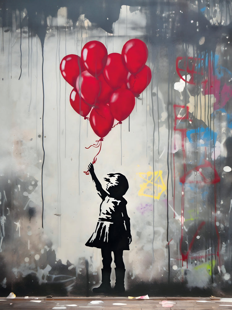 Tableau Street Art Ballons - Décoration Murale Design & Déco - Fabulartz.fr