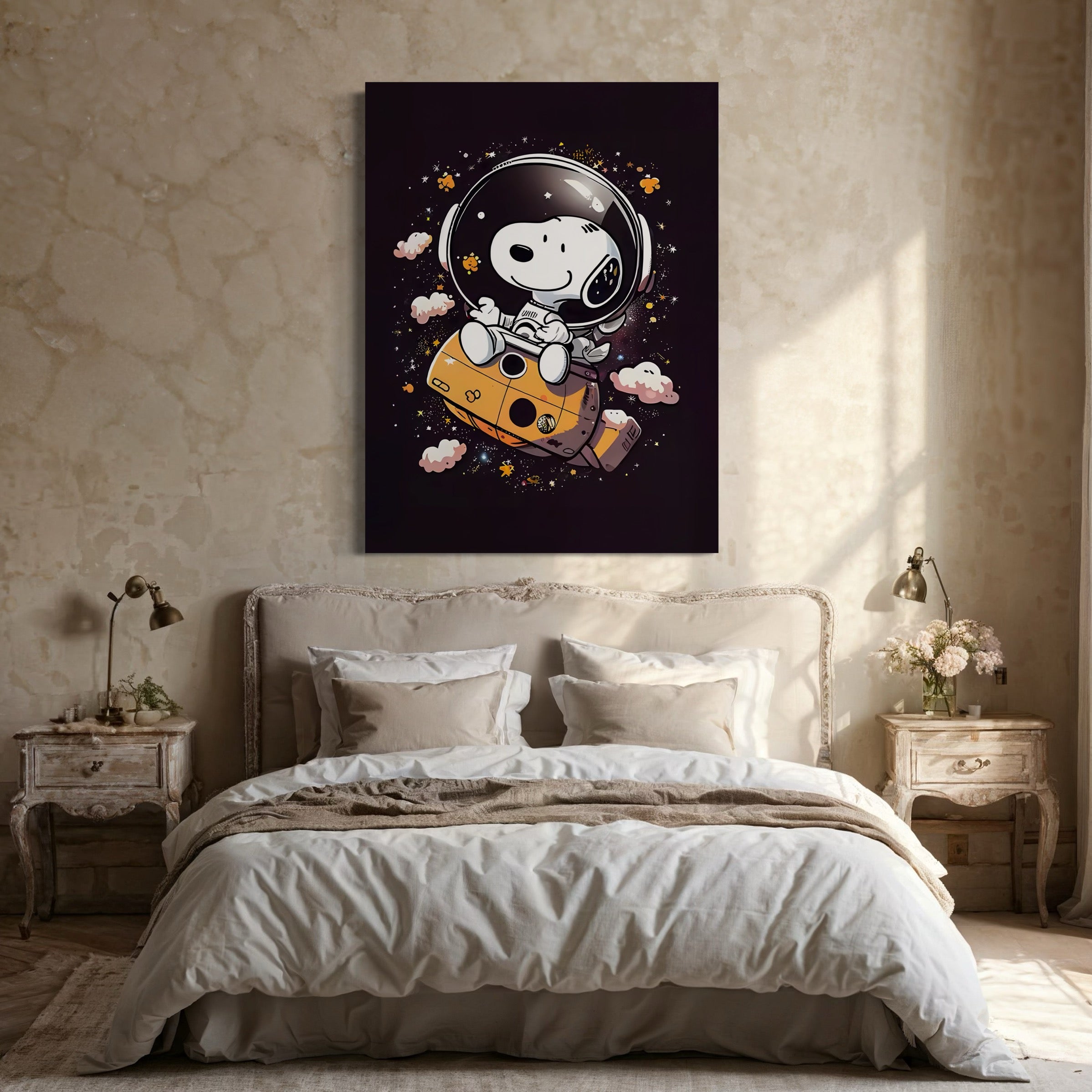 Tableau Snoopy Space Dreamer - Cadre Déco Céleste - Fabulartz.fr