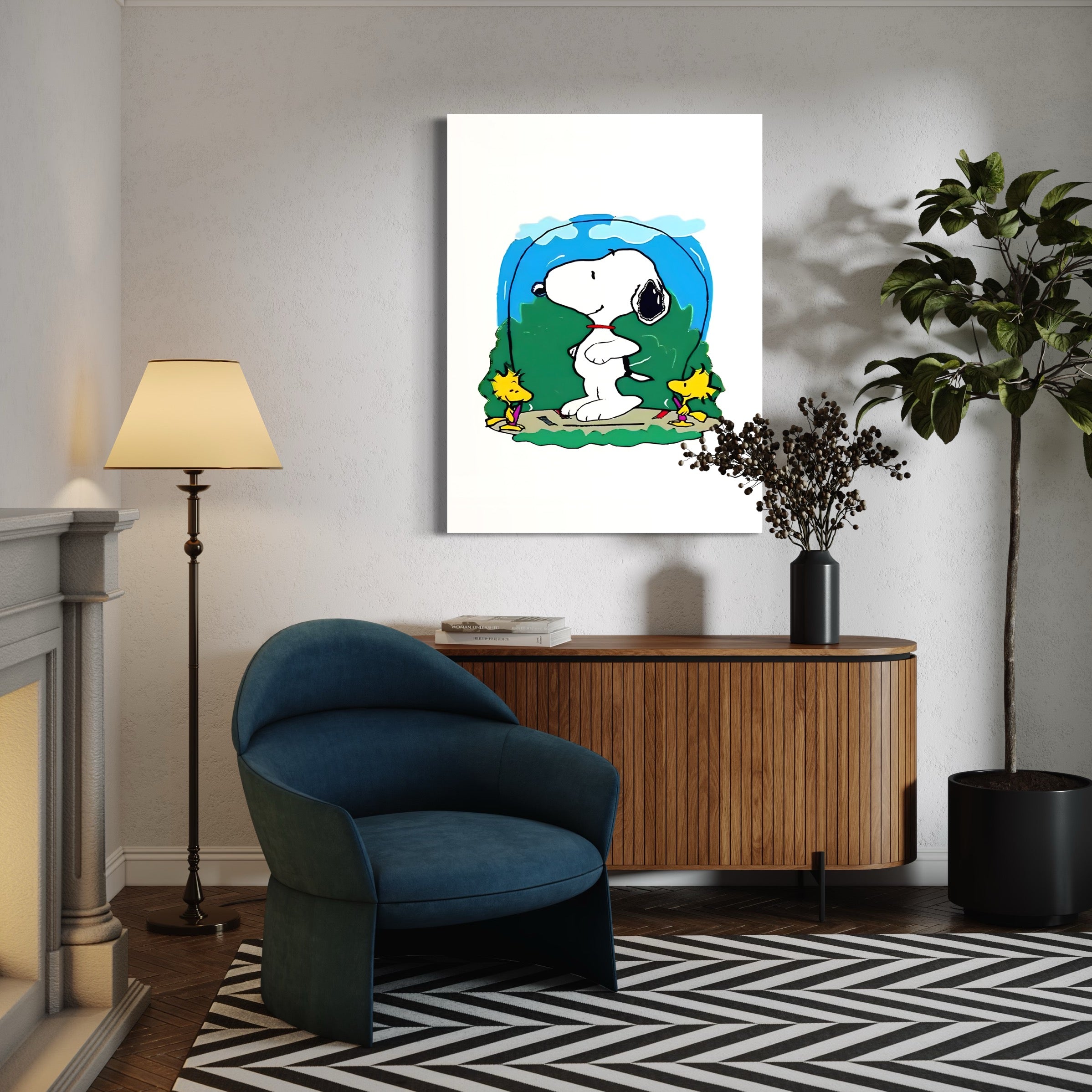 Tableau Snoopy Nature Walk - Déco Murale Nature - Fabulartz.fr