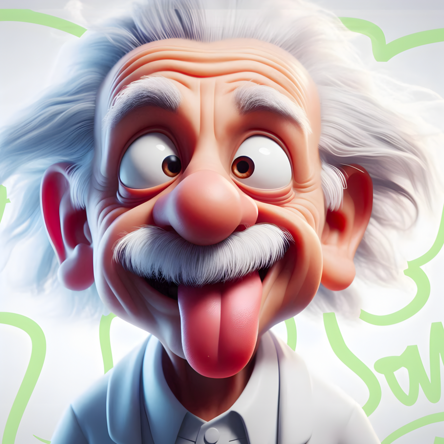 Tableau Portrait Einstein Amusé - Déco Murale Design