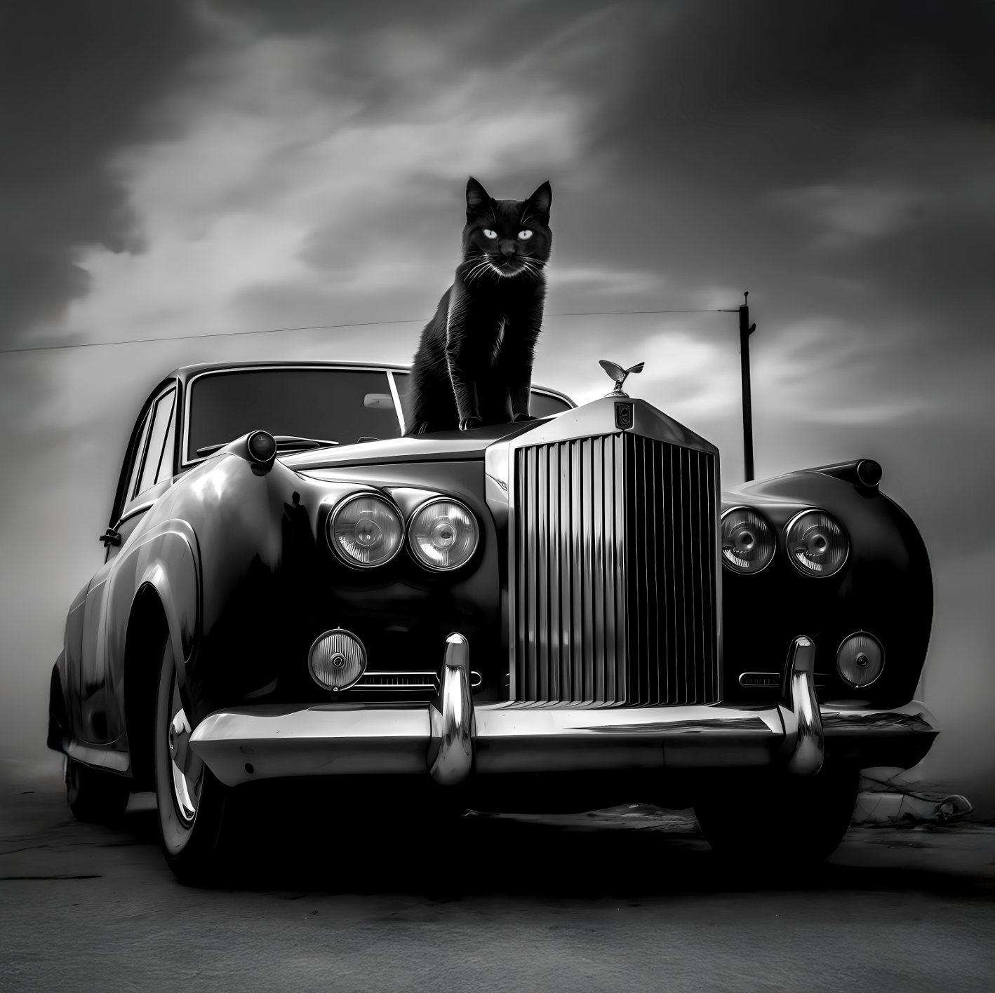 Tableau Noir et Blanc - Le Chat - Deco Moderne