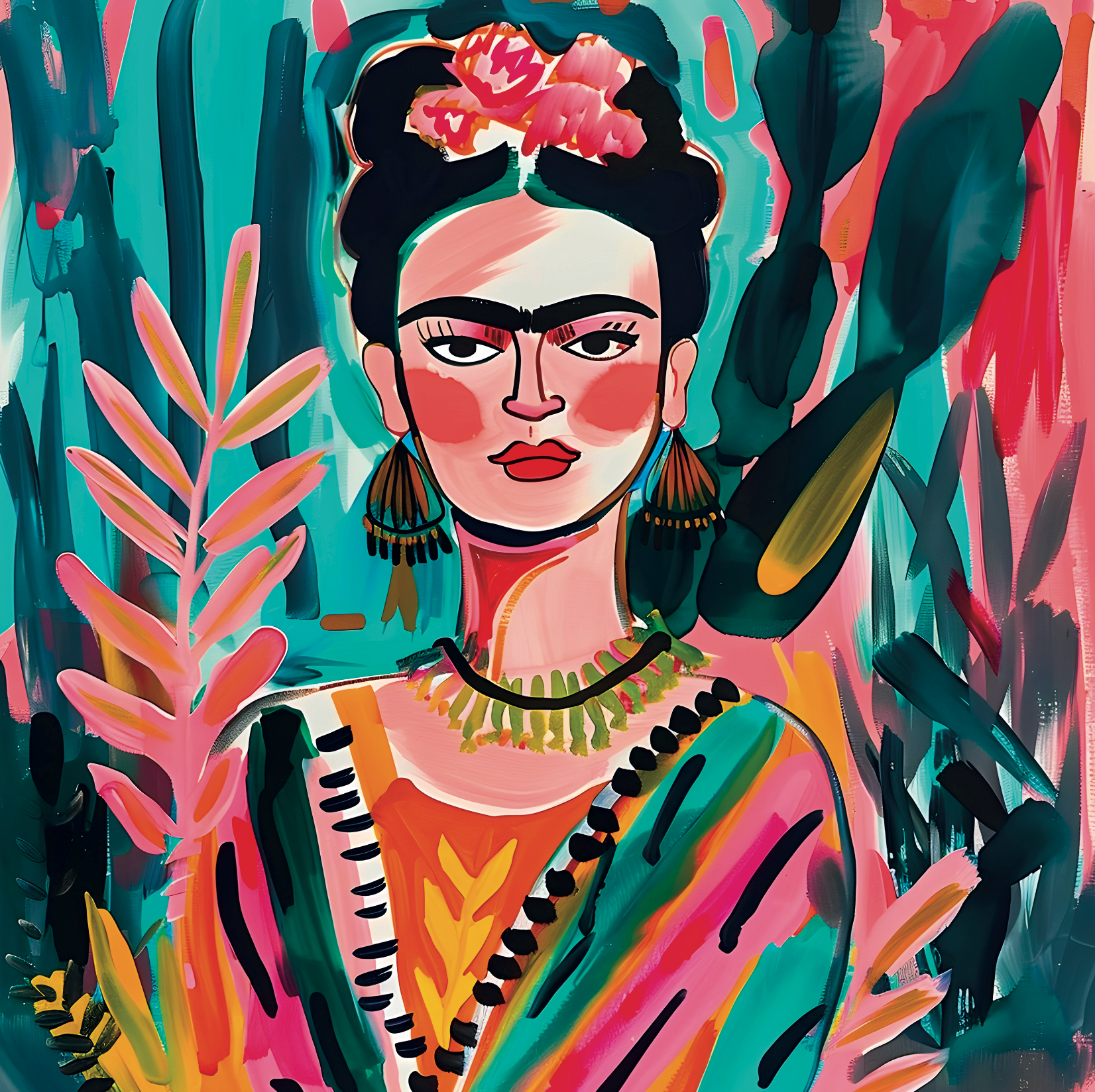 Tableau Graphique Frida Kahlo - Art Mural Moderne - Fabulartz.fr 