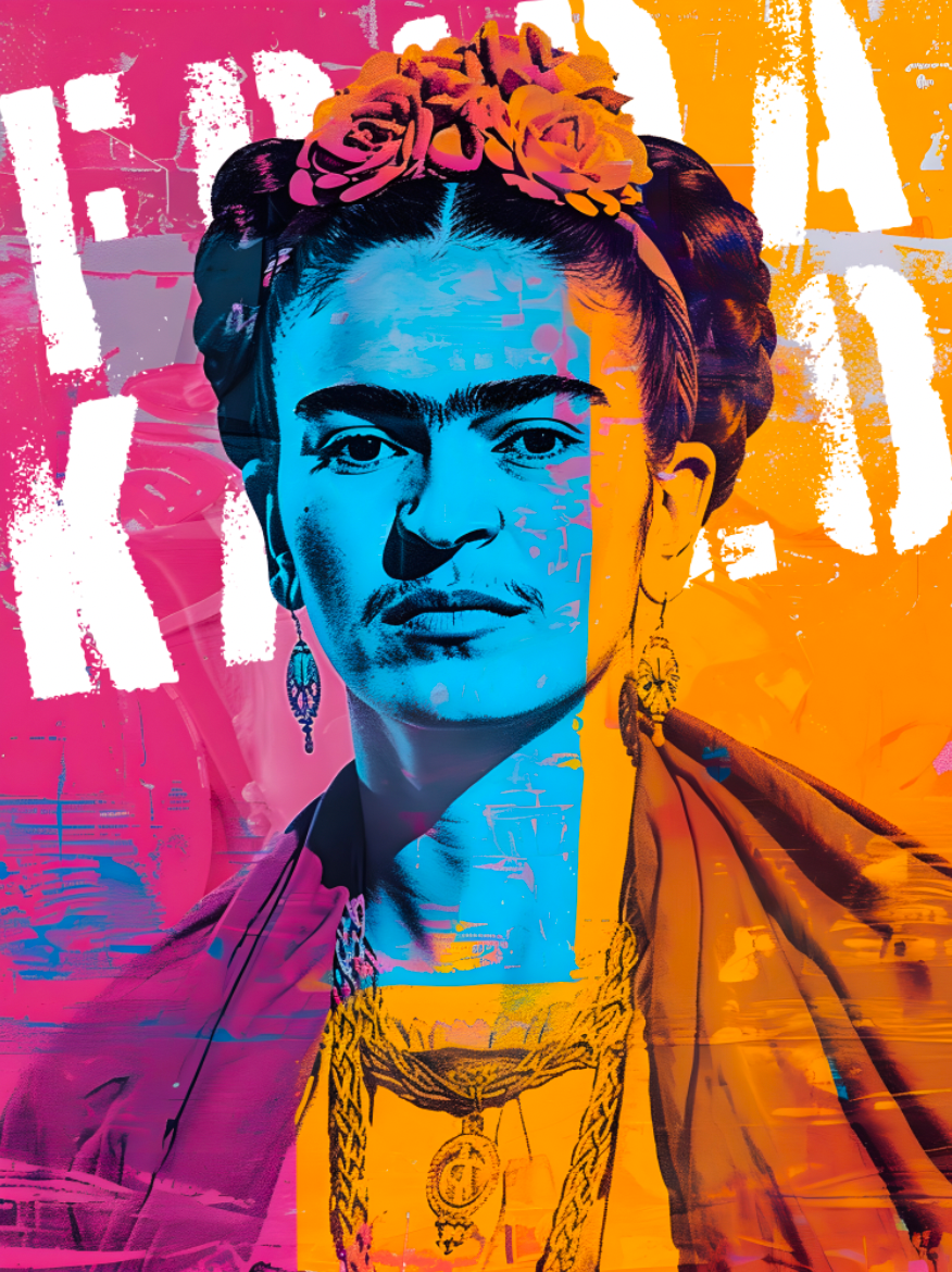 Tableau Coloré Frida Kahlo - Décoration Murale Vivante - Fabulartz.fr