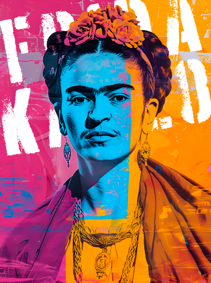 Tableau Coloré Frida Kahlo - Décoration Murale Vivante - Fabulartz.fr 