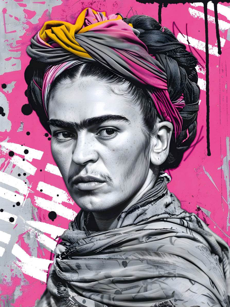Tableau Frida Kahlo Rose et Vibrant - Cadre Déco Chic pour Salon - Fabulartz.fr