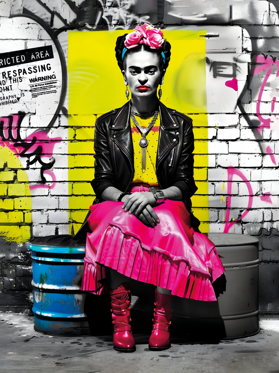 Tableau Urbain Frida Kahlo - Art Mural Vivant pour Décor Moderne - Fabulartz.fr