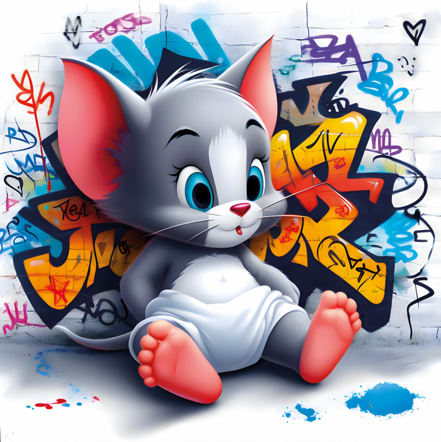 Tableau Enfant Souris Graffiti - Décoration Murale Design