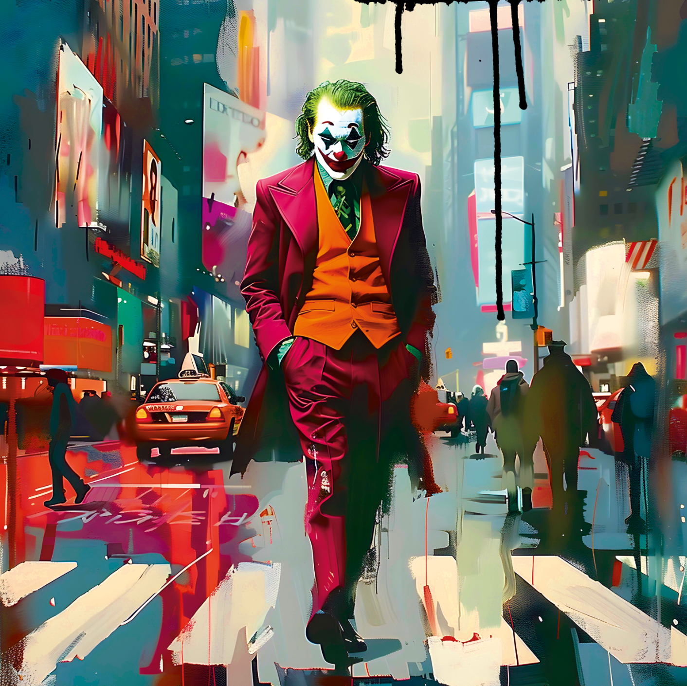 Tableau Joker dans la Ville - Décoration Urbaine et Moderne - Fabulartz.fr