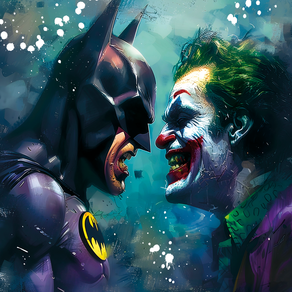 Tableau du Joker vs Batman - Art Mural de Superhéros - Fabulartz.fr